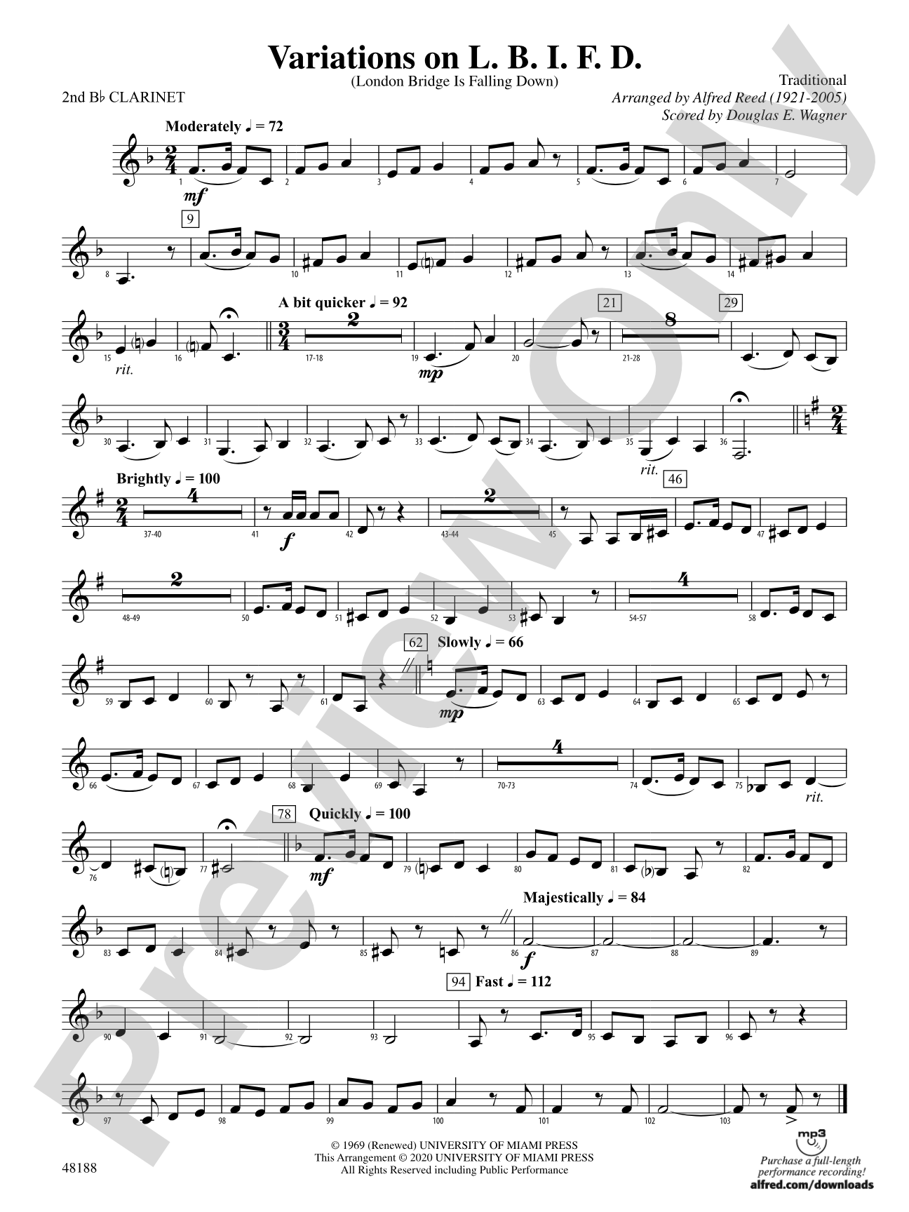 Variations on L. B. I. F. D.: 2nd B-flat Clarinet