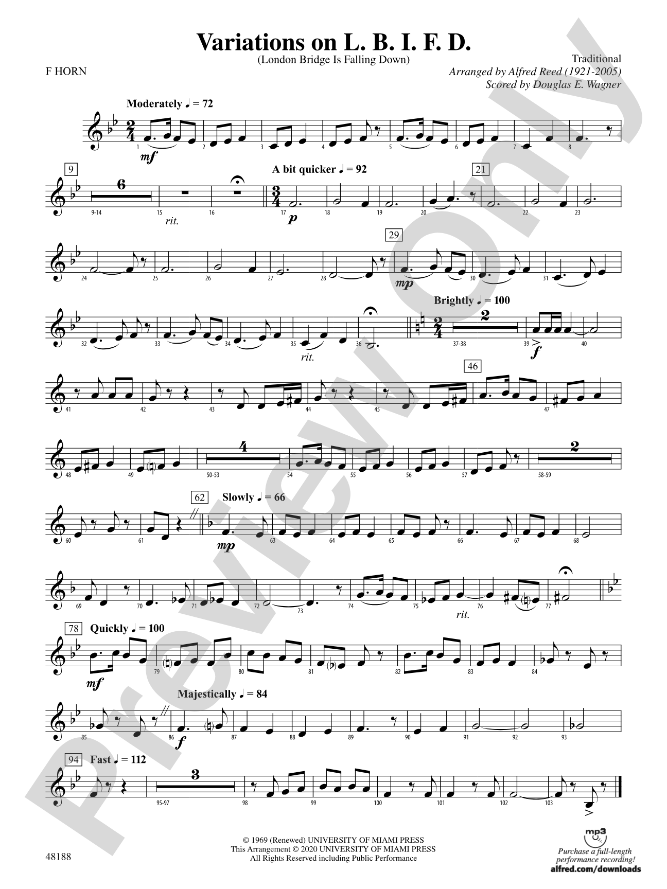 Variations on L. B. I. F. D.: 1st F Horn