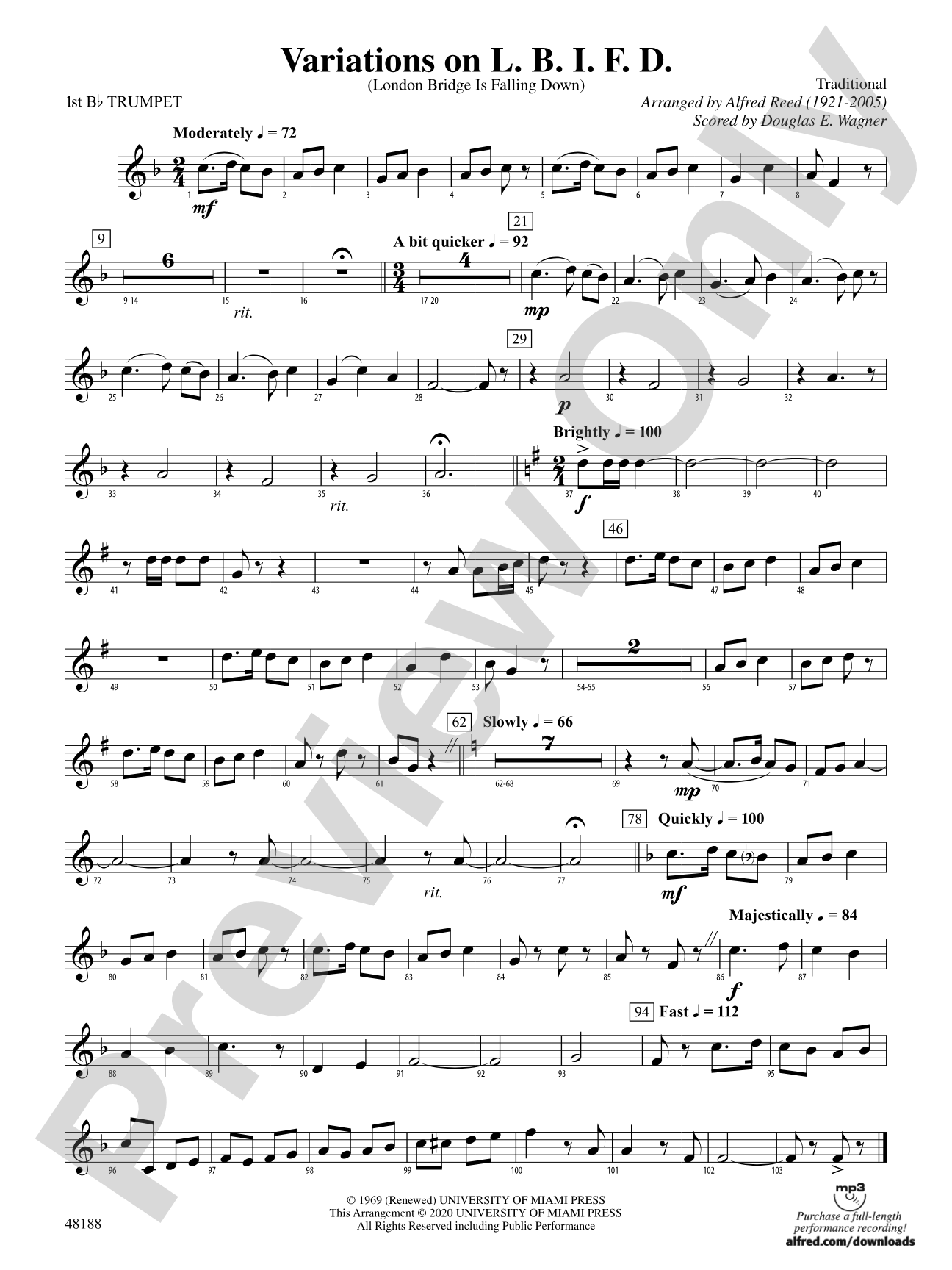 Variations on L. B. I. F. D.: 1st B-flat Trumpet