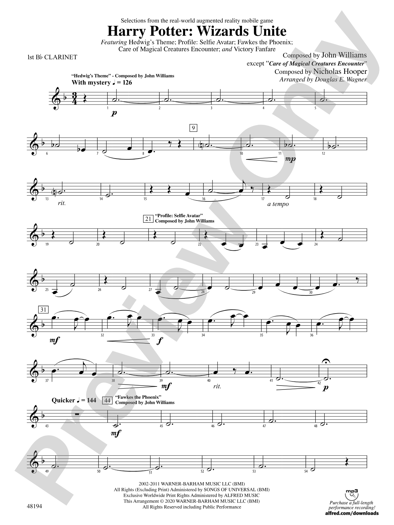 Harry Potter: Wizards Unite: 1st B-flat Clarinet