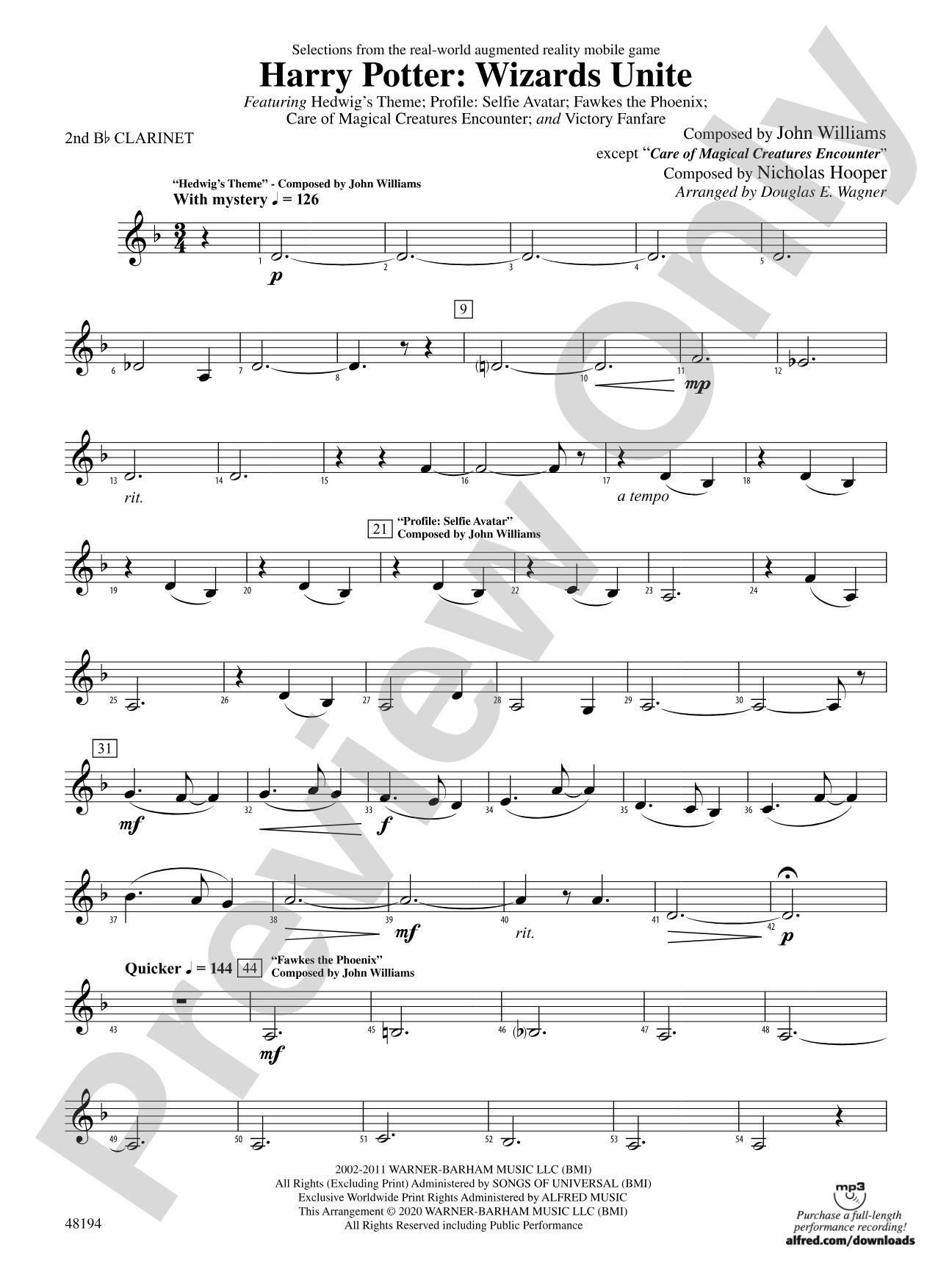 Harry Potter: Wizards Unite: 2nd B-flat Clarinet
