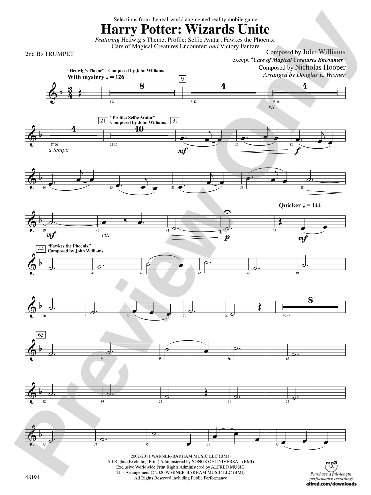 Harry Potter: Wizards Unite: 2nd B-flat Trumpet