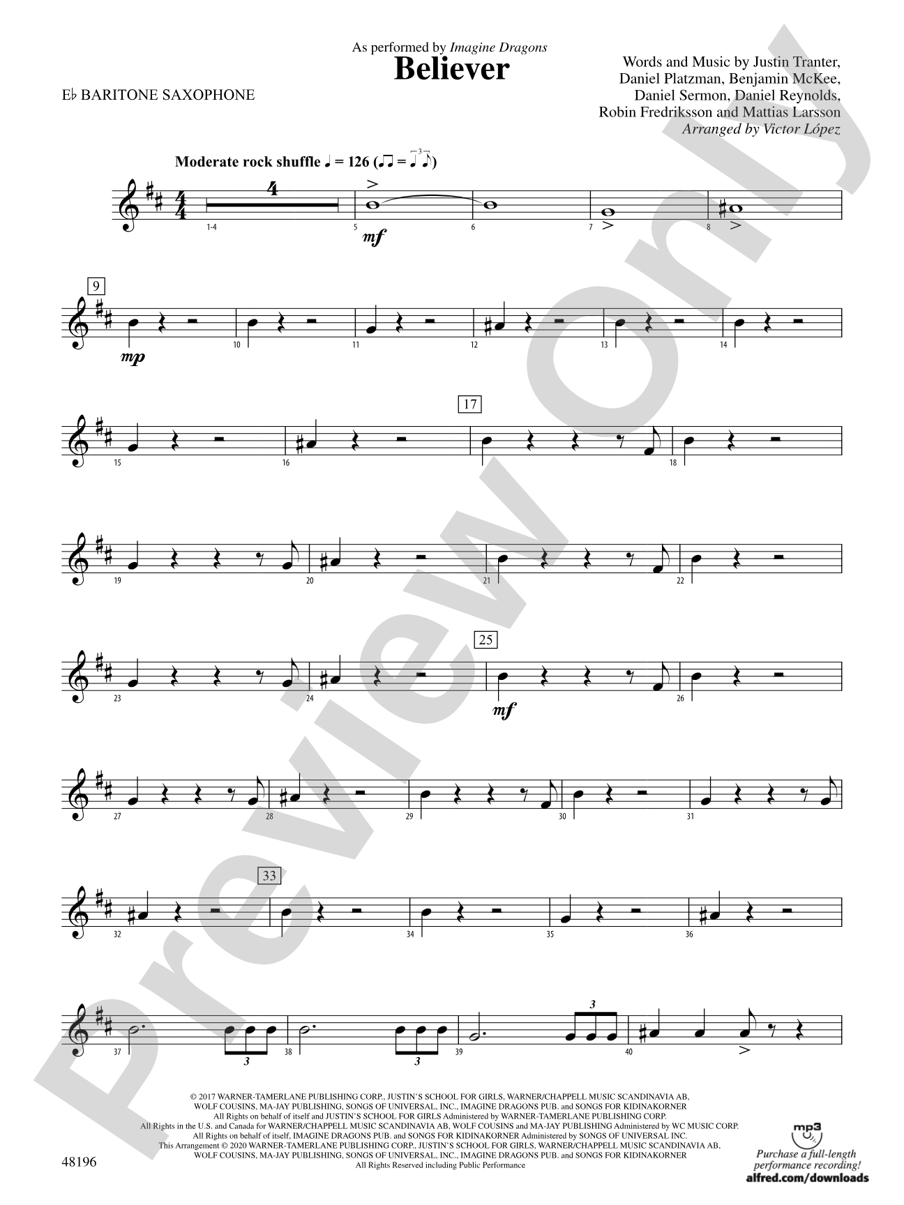 Believer: E-flat Baritone Saxophone
