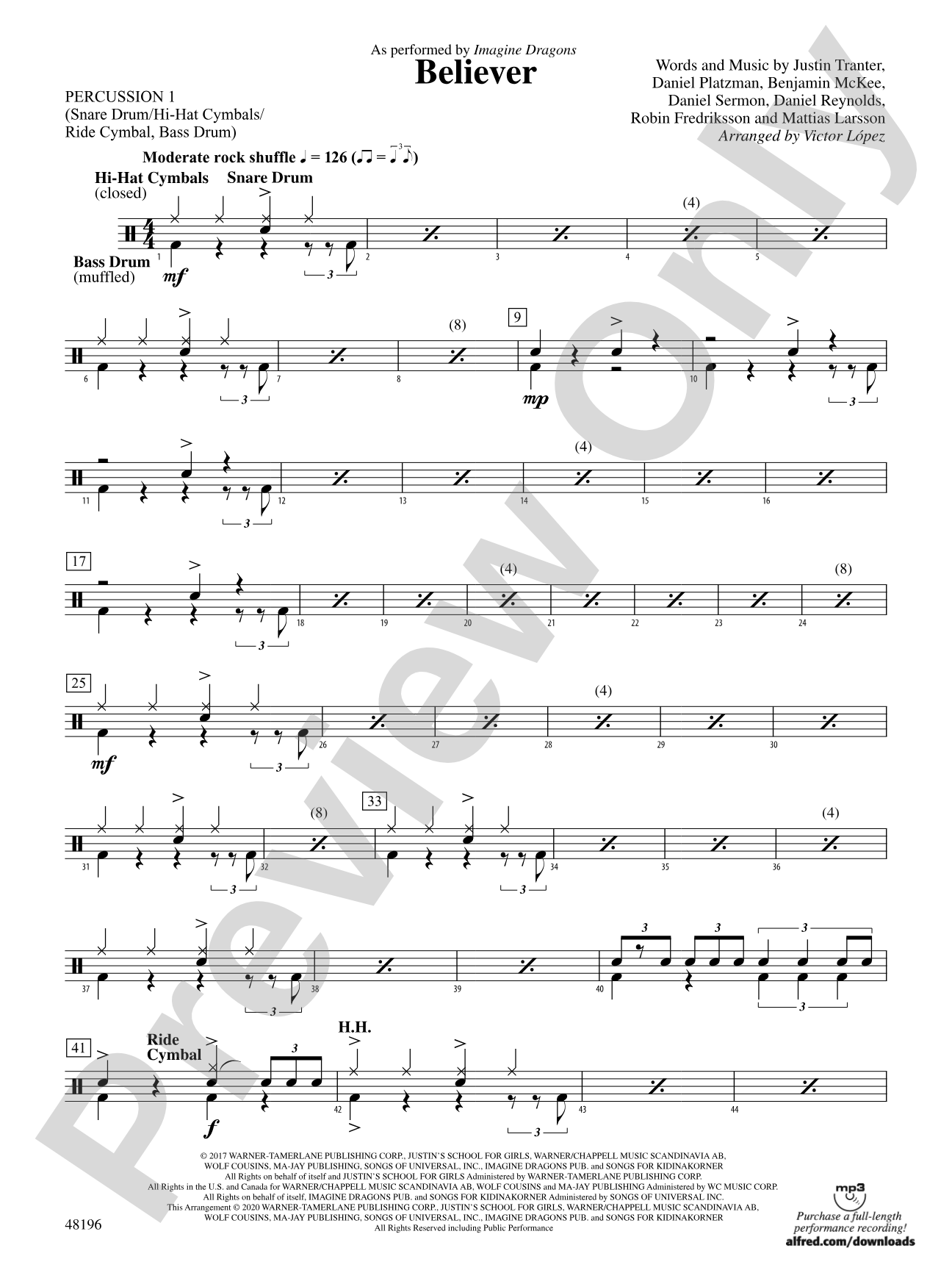 Believer: 1st Percussion