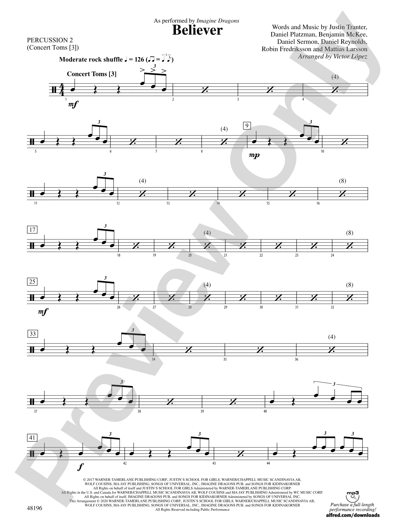 Believer: 2nd Percussion