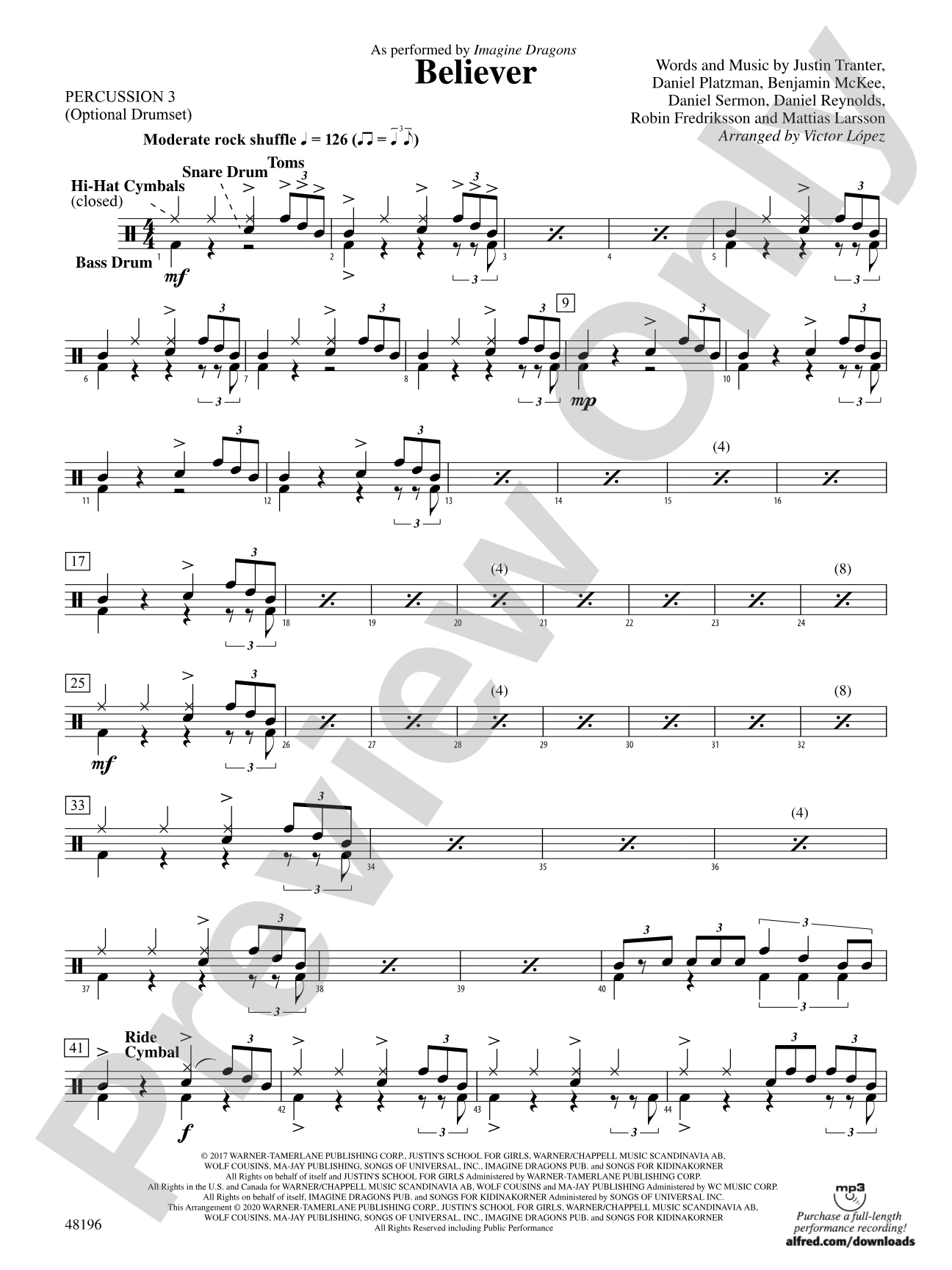 Believer: 3rd Percussion