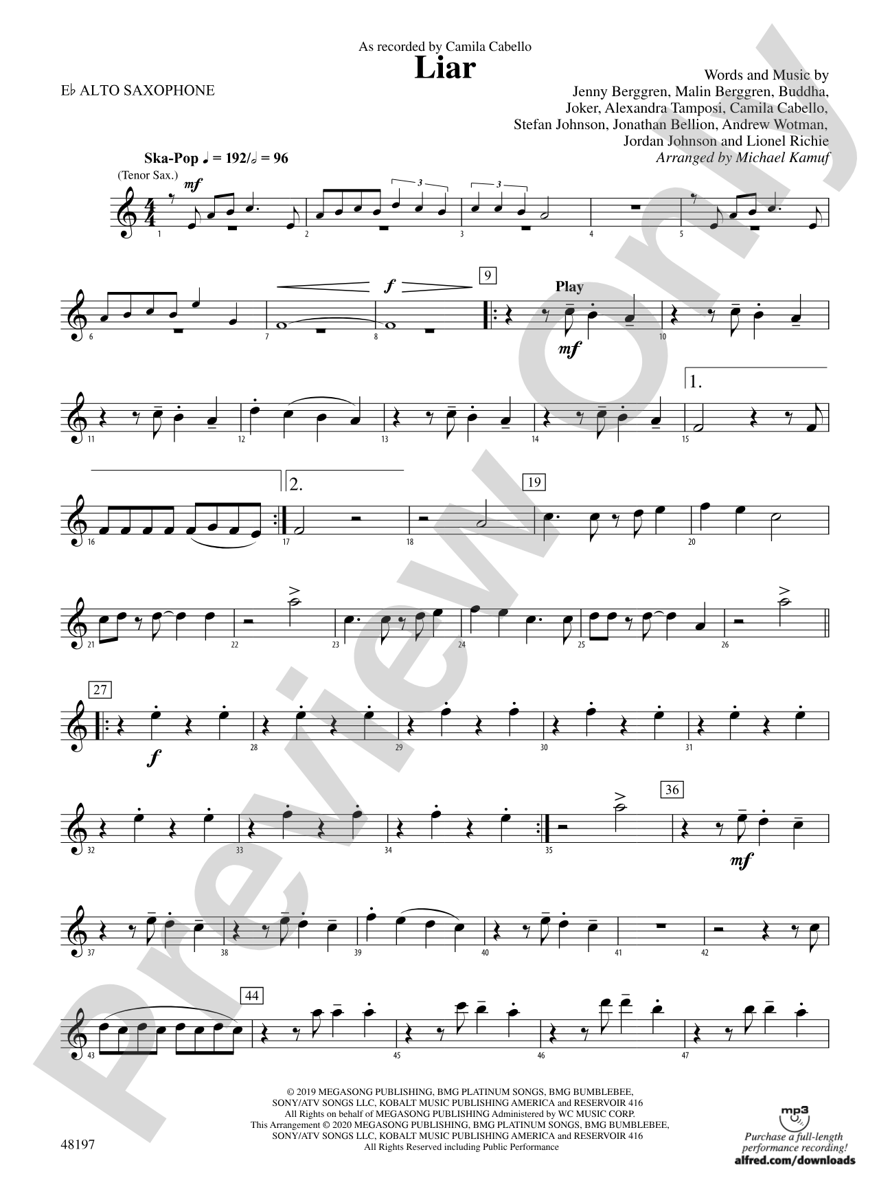 Liar: E-flat Alto Saxophone