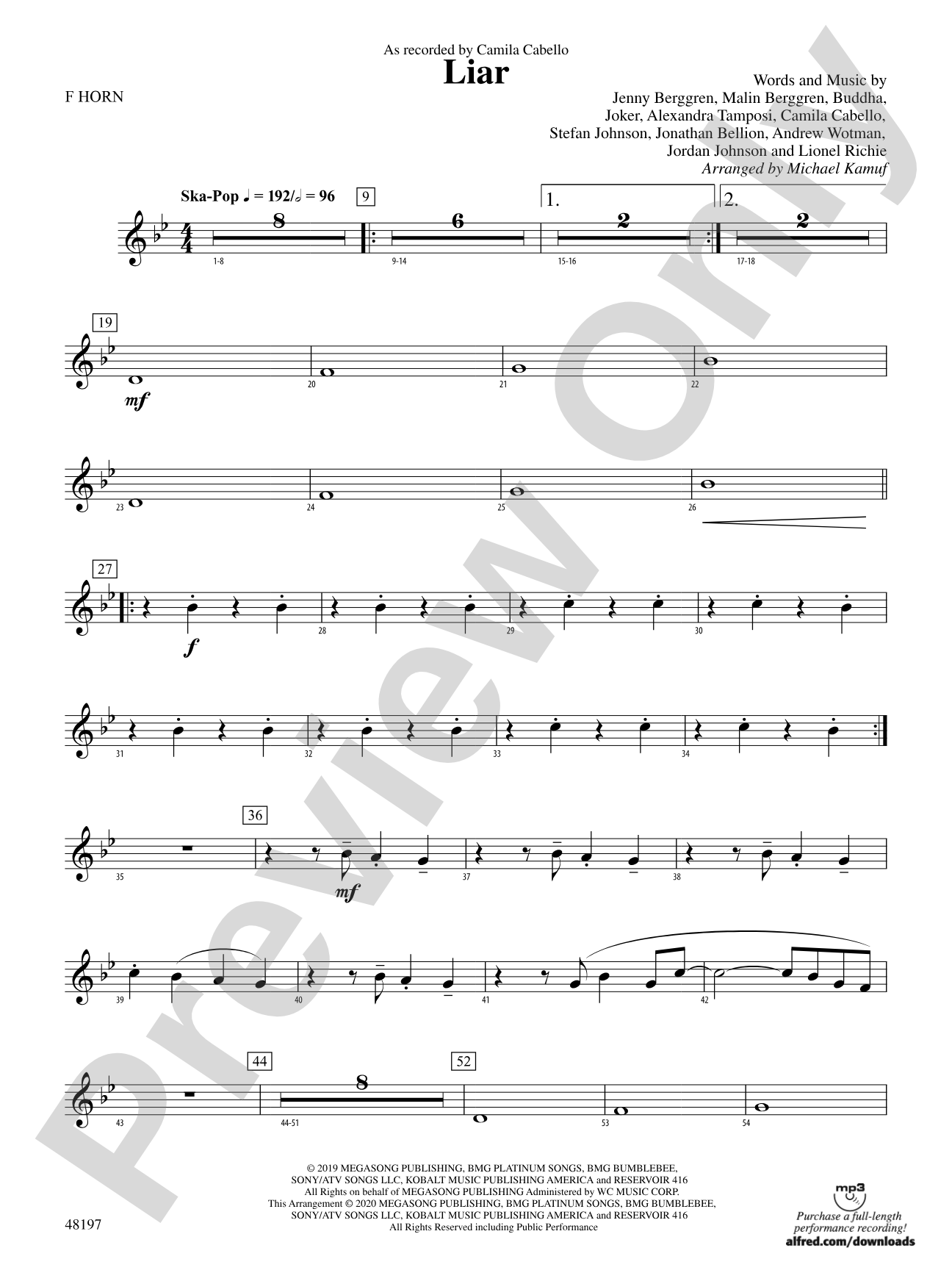 Liar: 1st F Horn