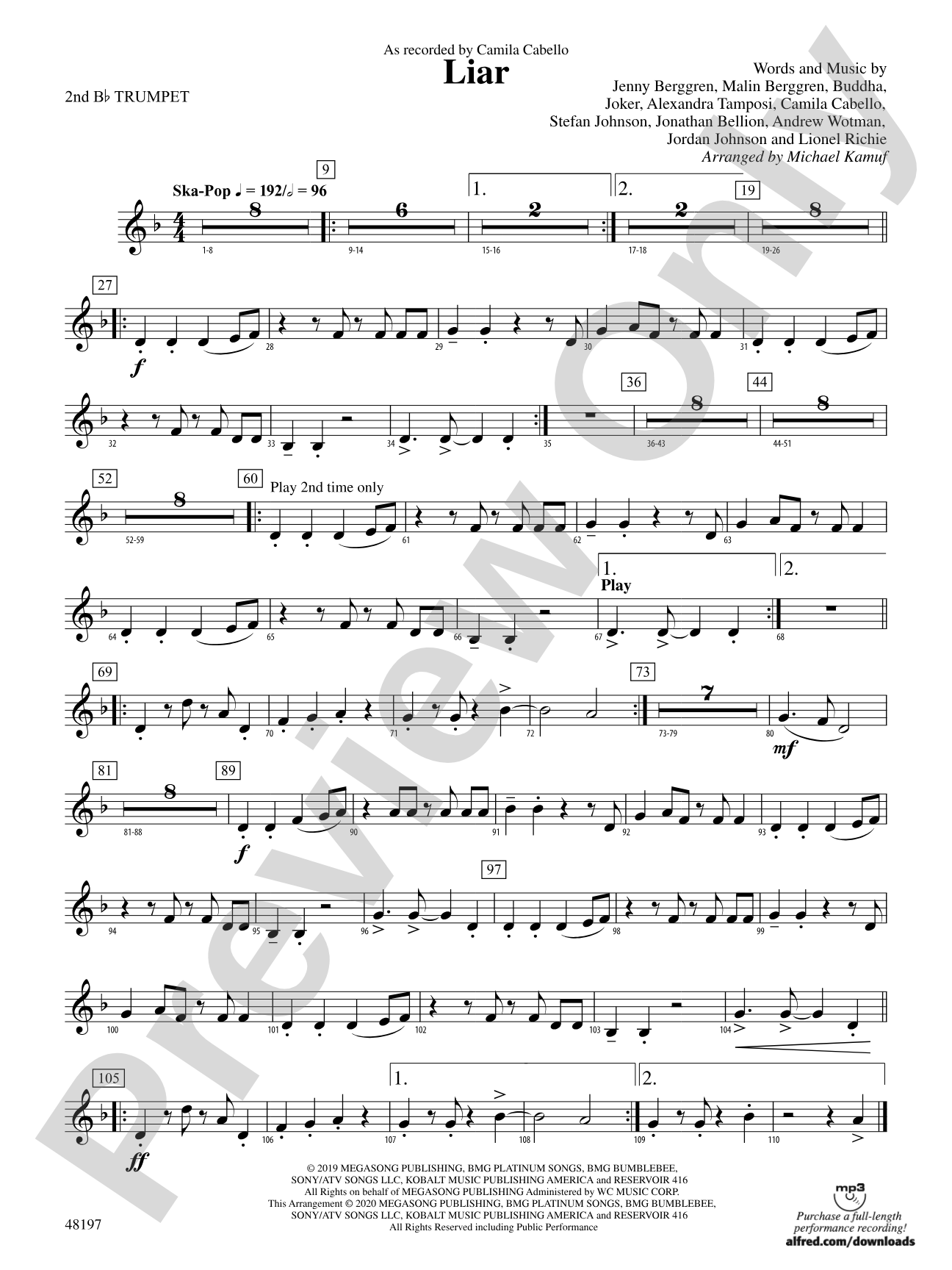 Liar: 2nd B-flat Trumpet