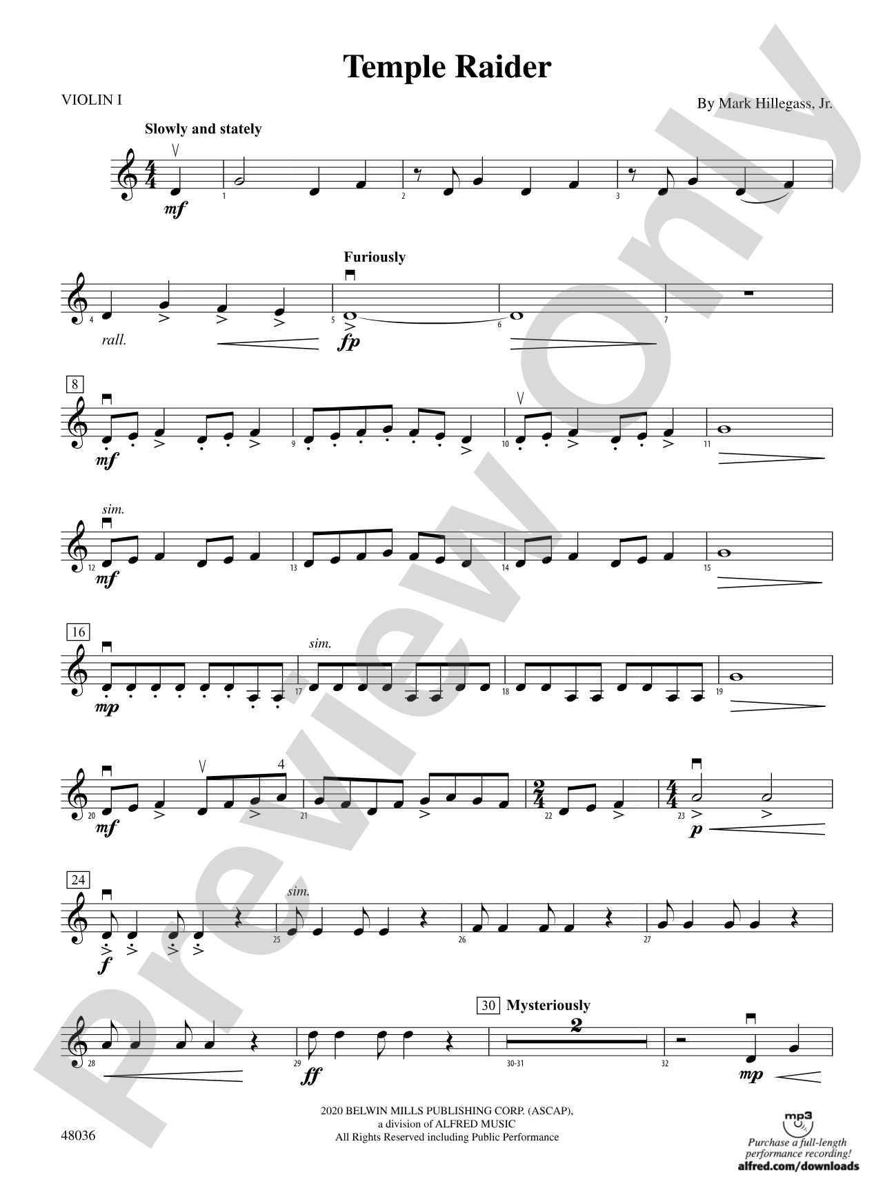 Temple Raider: 1st Violin