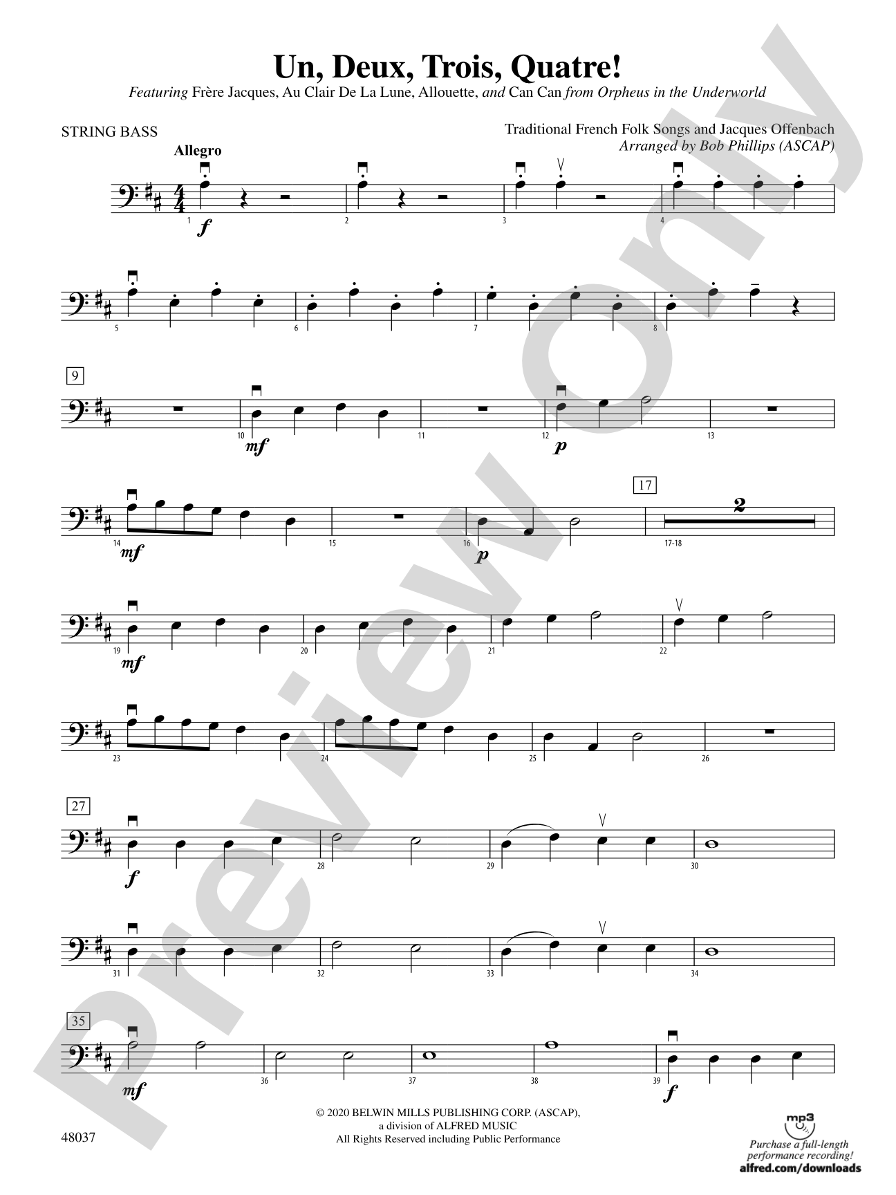 Un, Deux, Trois, Quatre!: String Bass