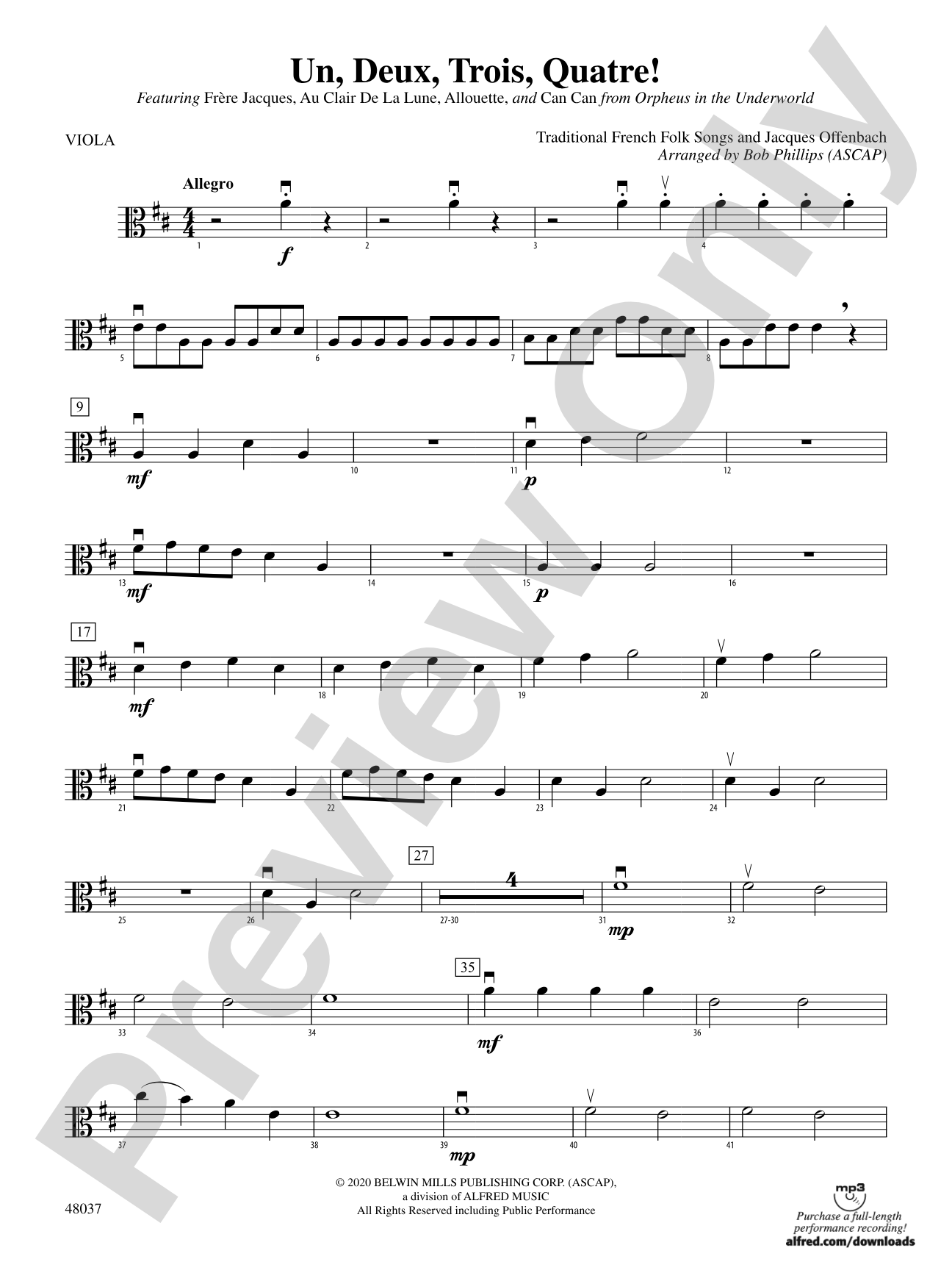 Un, Deux, Trois, Quatre!: Viola