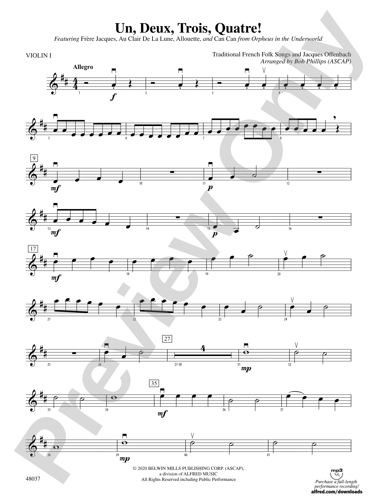 Un, Deux, Trois, Quatre!: 1st Violin