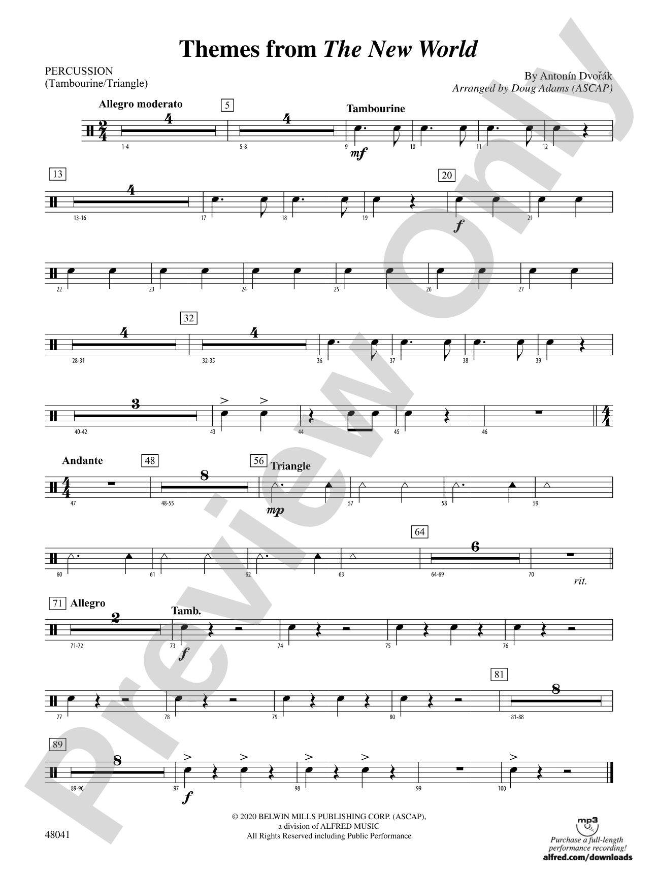 Themes from The New World: 1st Percussion