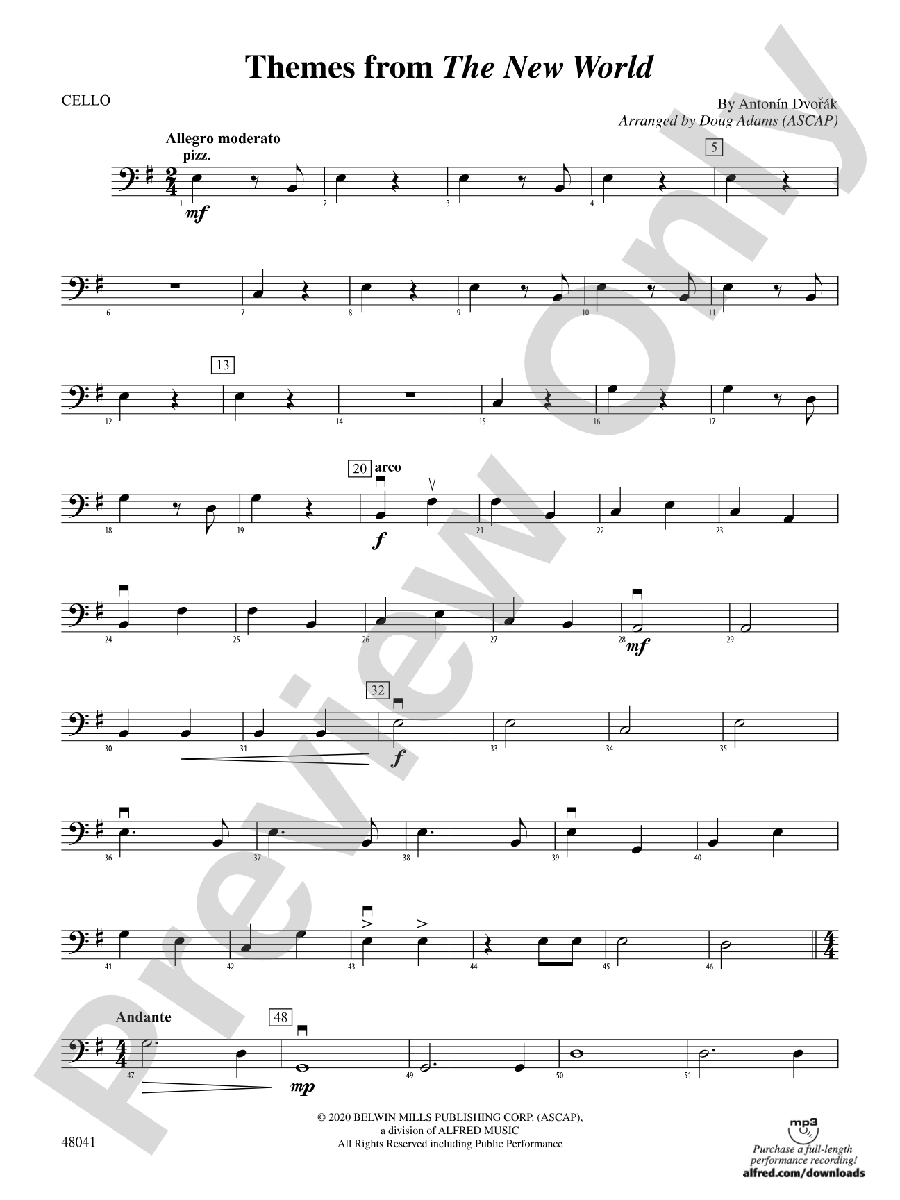 Themes from The New World: Cello