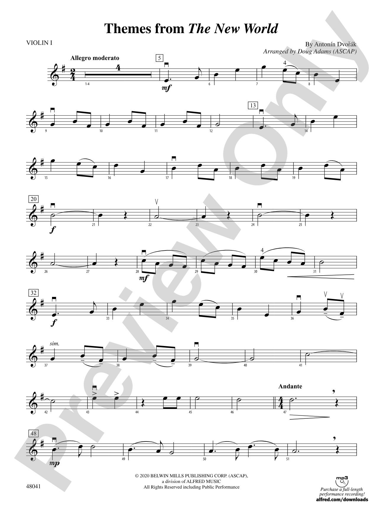 Themes from The New World: 1st Violin