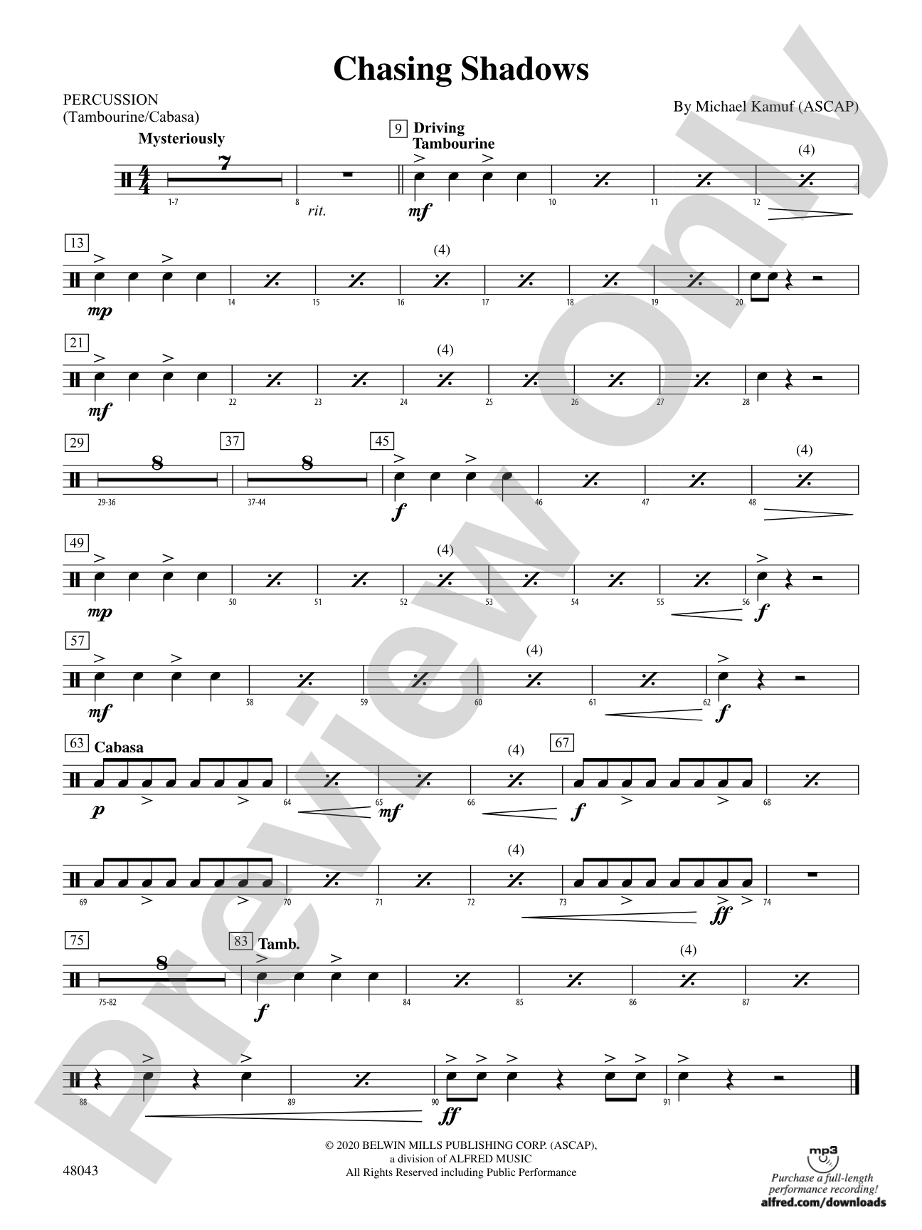 Chasing Shadows: 1st Percussion