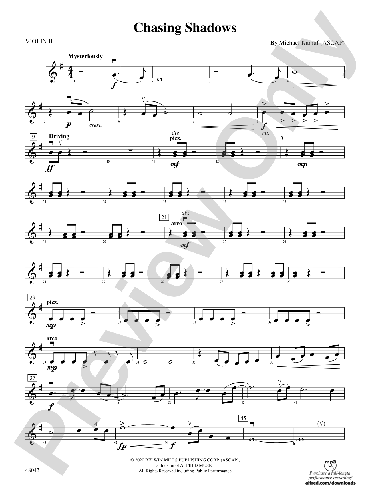 Chasing Shadows: 2nd Violin