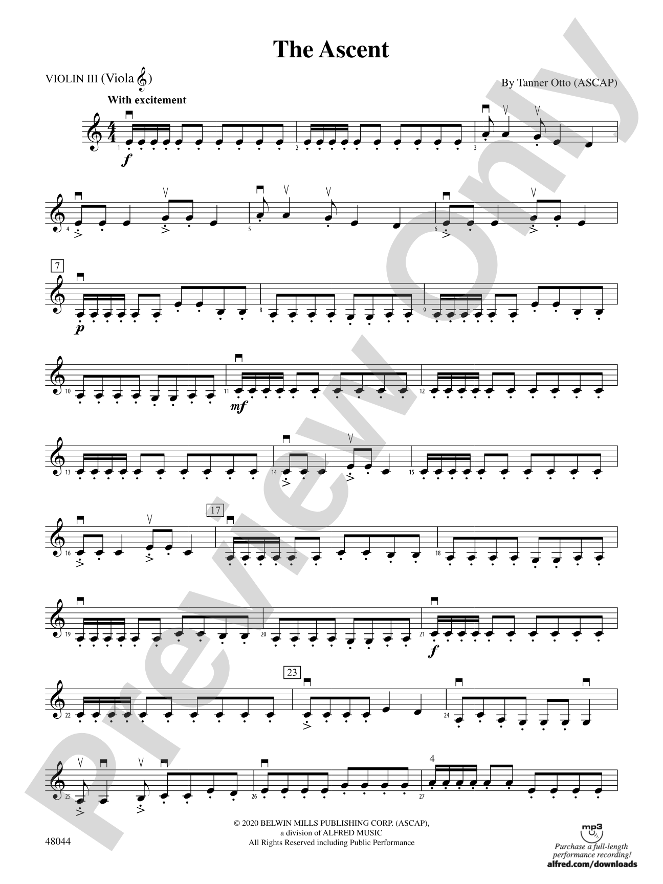 The Ascent: 3rd Violin (Viola [TC])