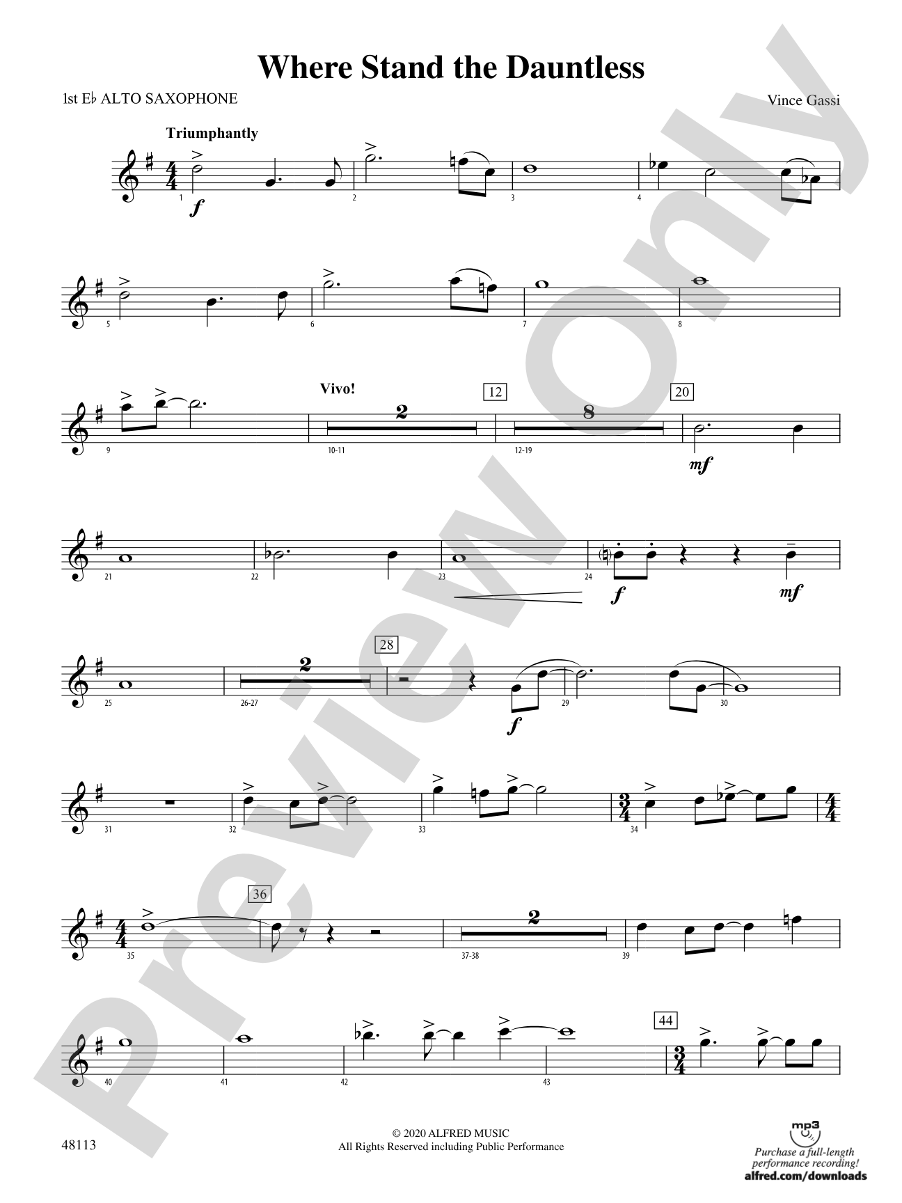 Where the Dauntless Stand: E-flat Alto Saxophone
