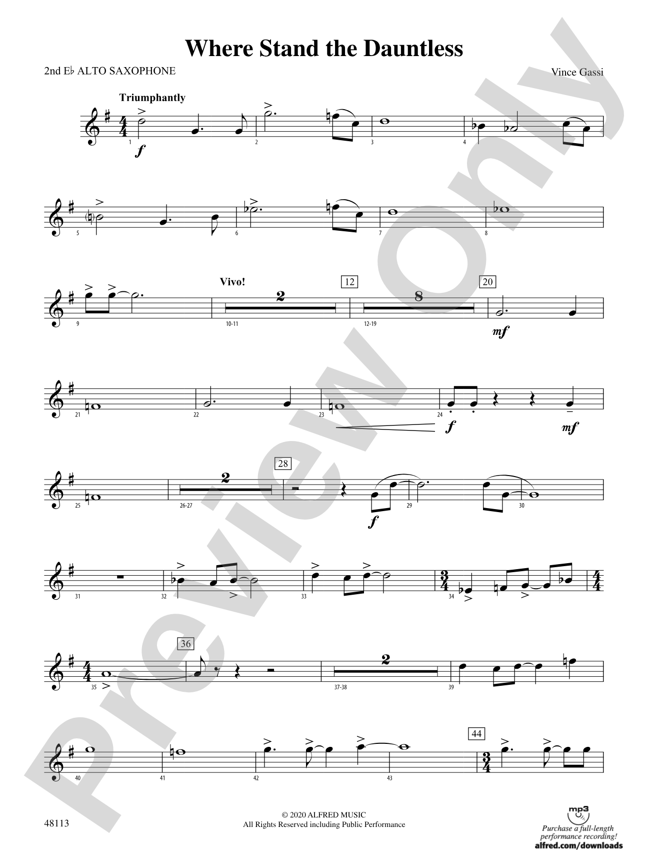 Where the Dauntless Stand: 2nd E-flat Alto Saxophone