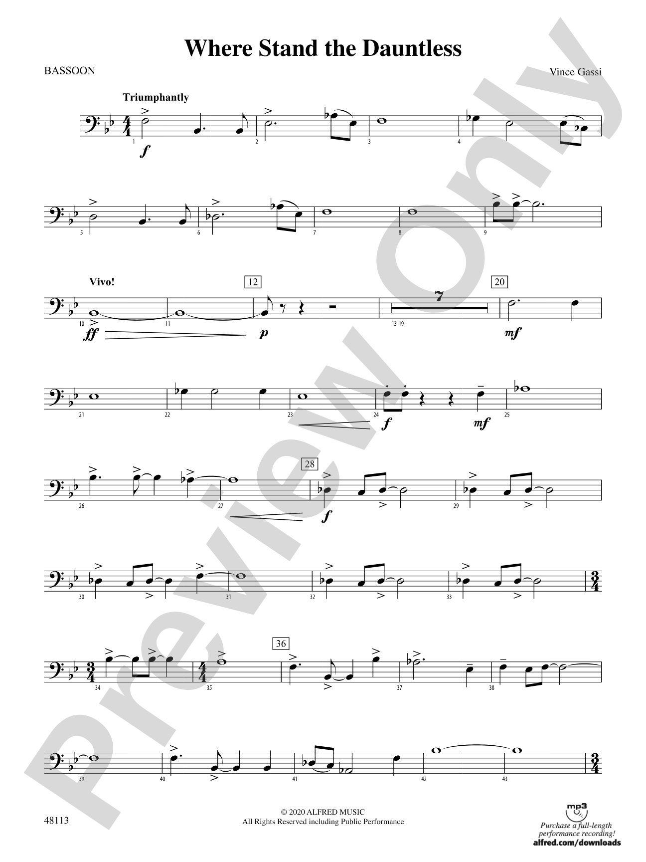 Where the Dauntless Stand: Bassoon