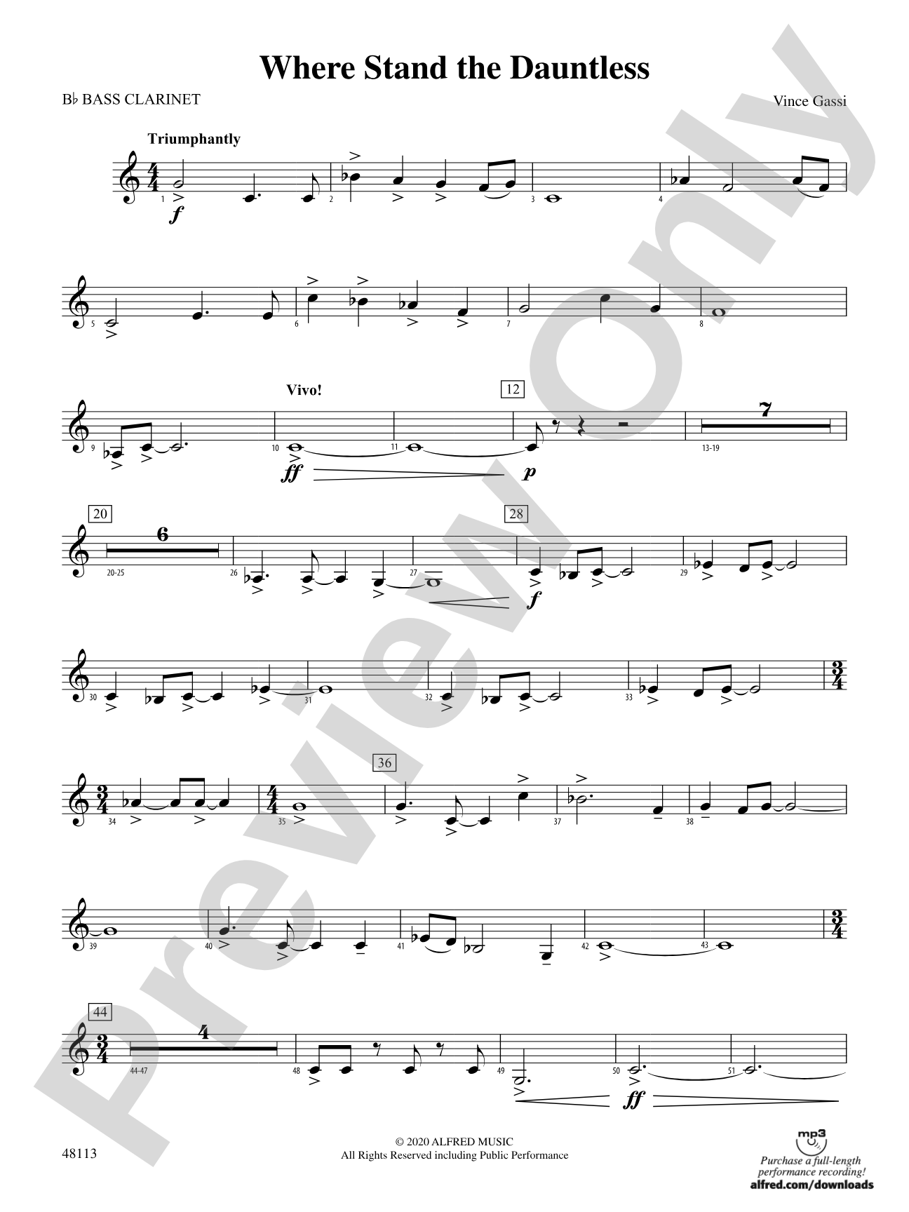 Where the Dauntless Stand: B-flat Bass Clarinet