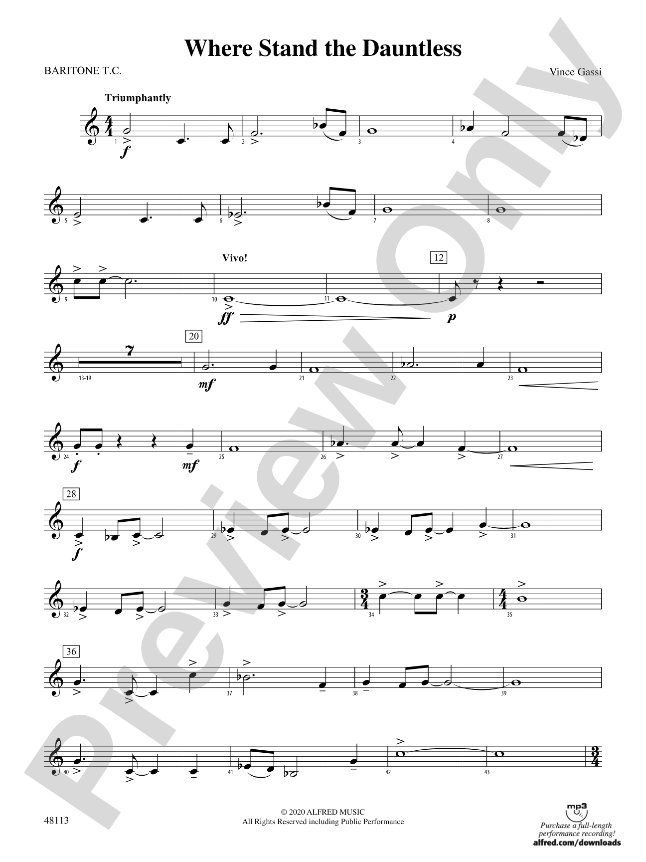 Where the Dauntless Stand: Baritone T.C.