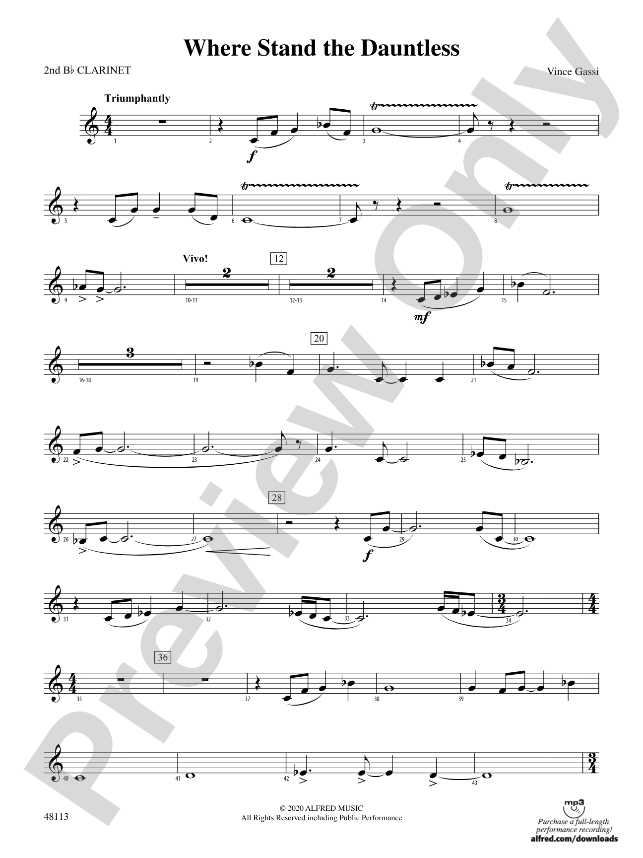 Where the Dauntless Stand: 2nd B-flat Clarinet