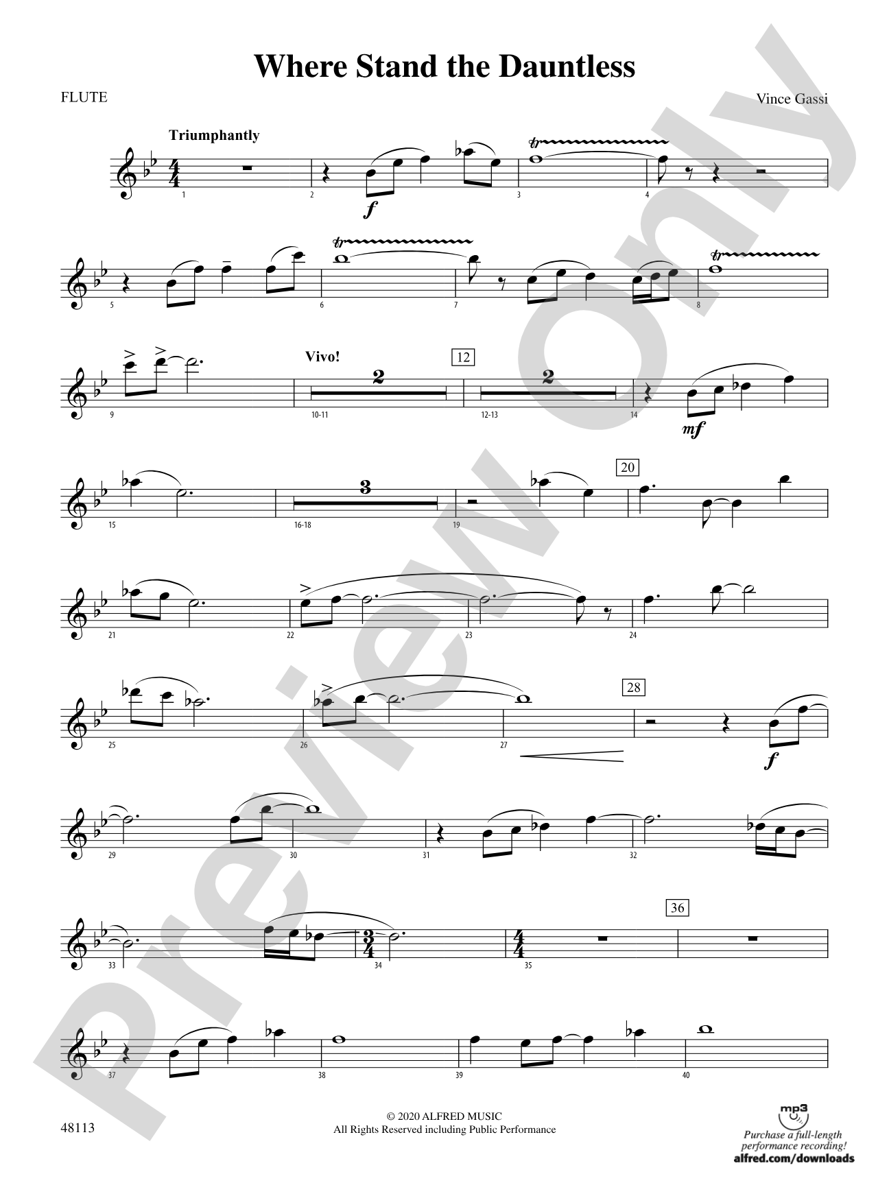 Where the Dauntless Stand: Flute