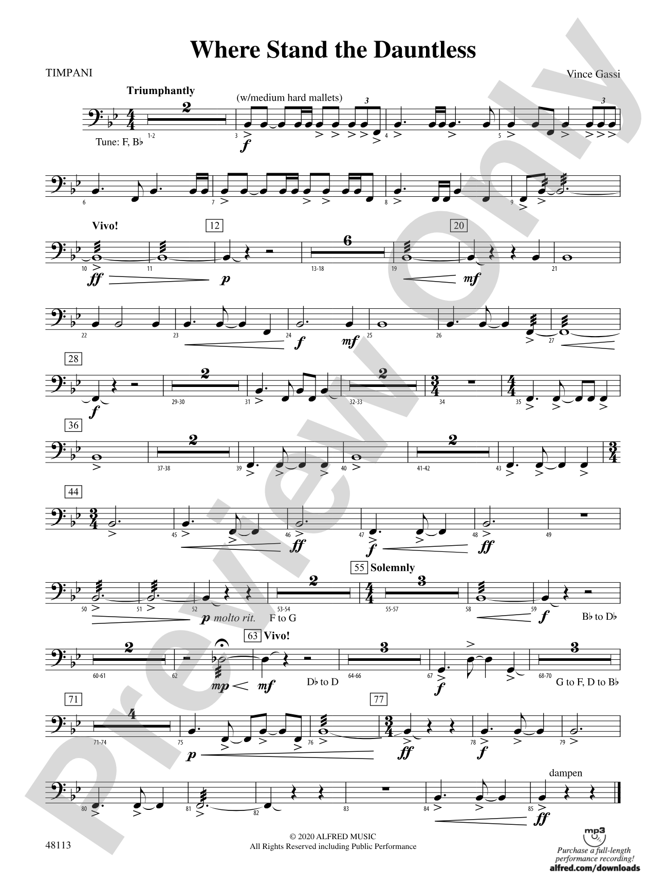 Where the Dauntless Stand: Timpani
