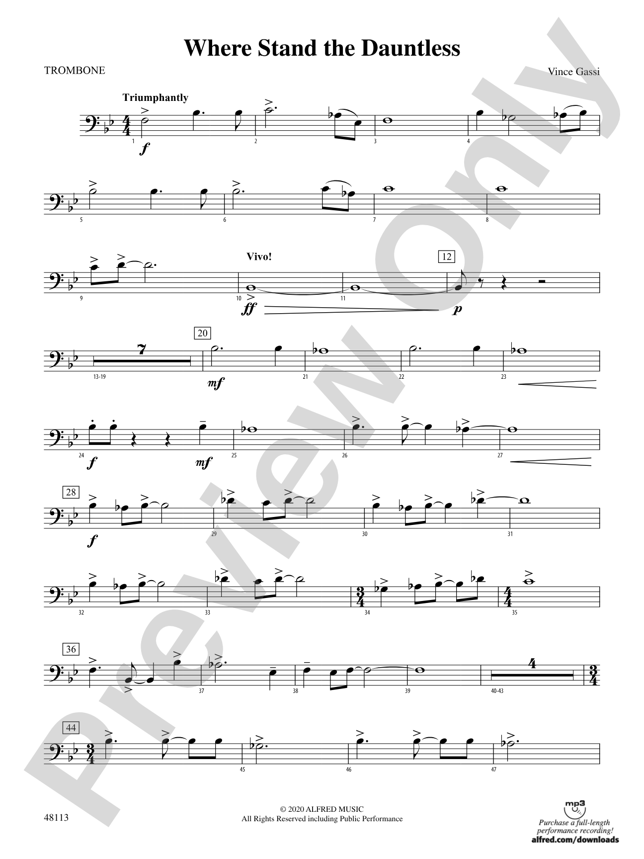 Where the Dauntless Stand: 1st Trombone