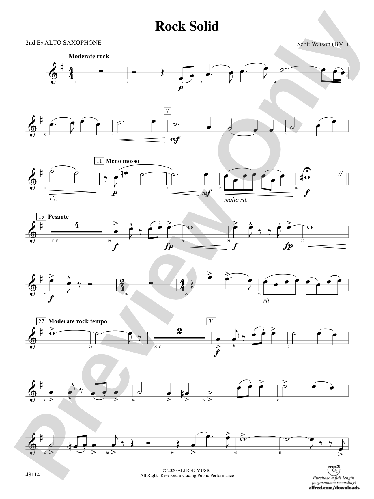 Rock Solid: 2nd E-flat Alto Saxophone