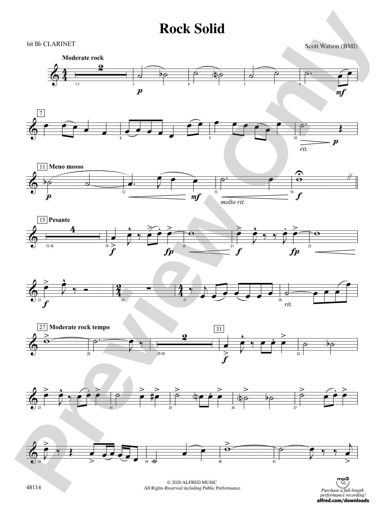 Rock Solid: 1st B-flat Clarinet