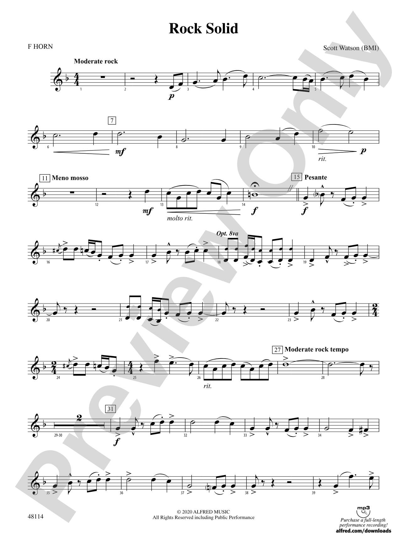 Rock Solid: 1st F Horn