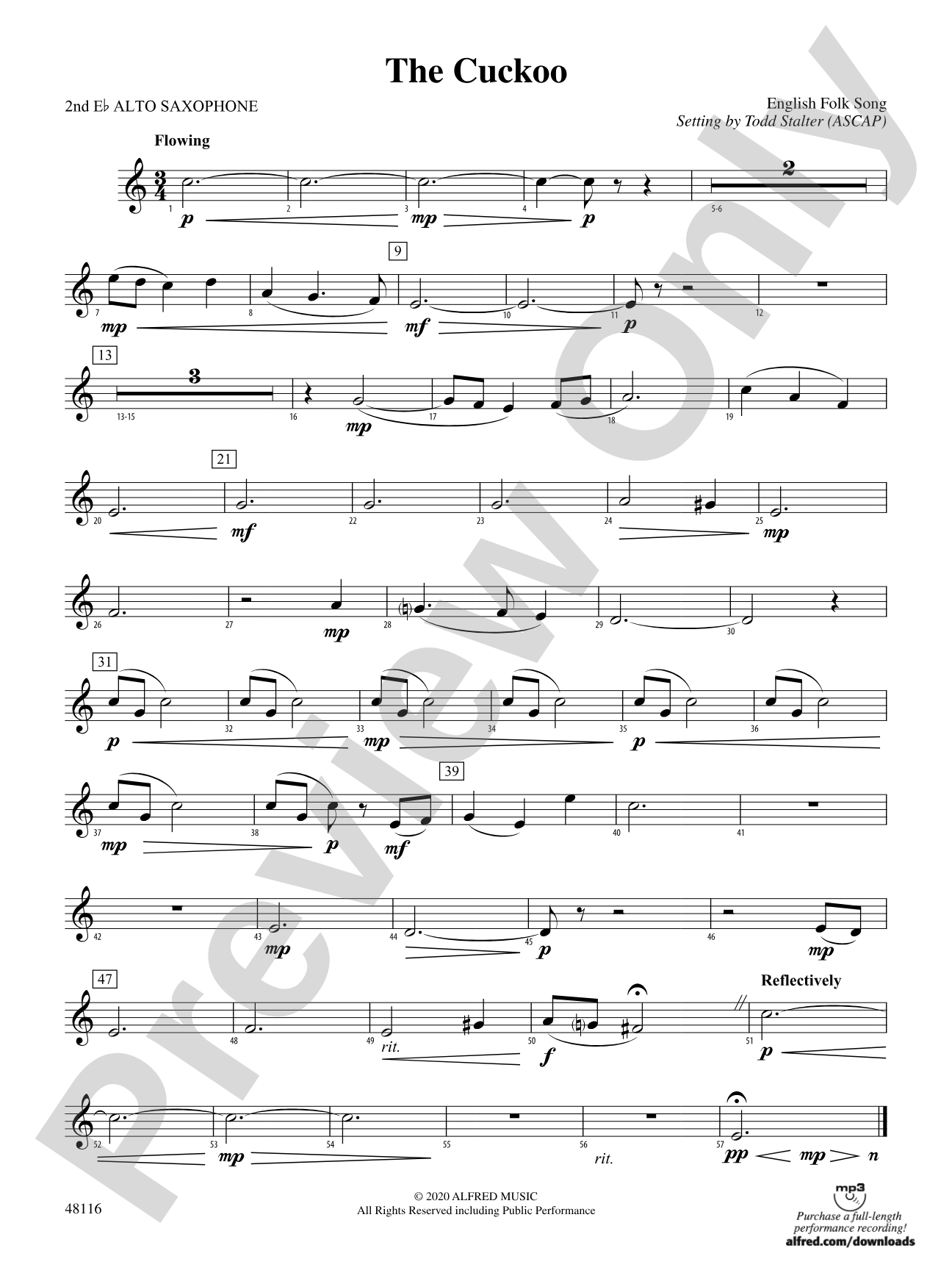 The Cuckoo: 2nd E-flat Alto Saxophone