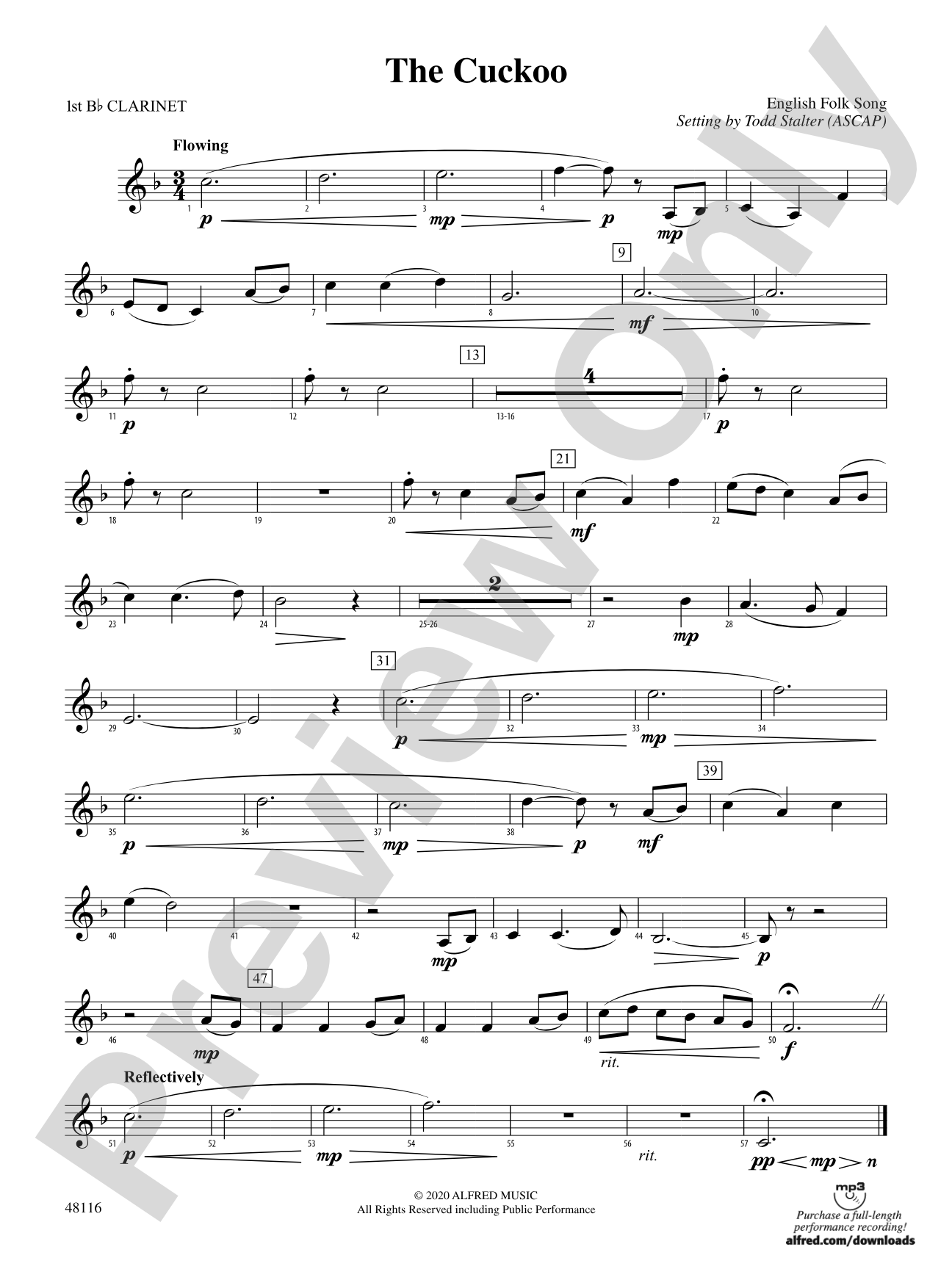 The Cuckoo: 1st B-flat Clarinet