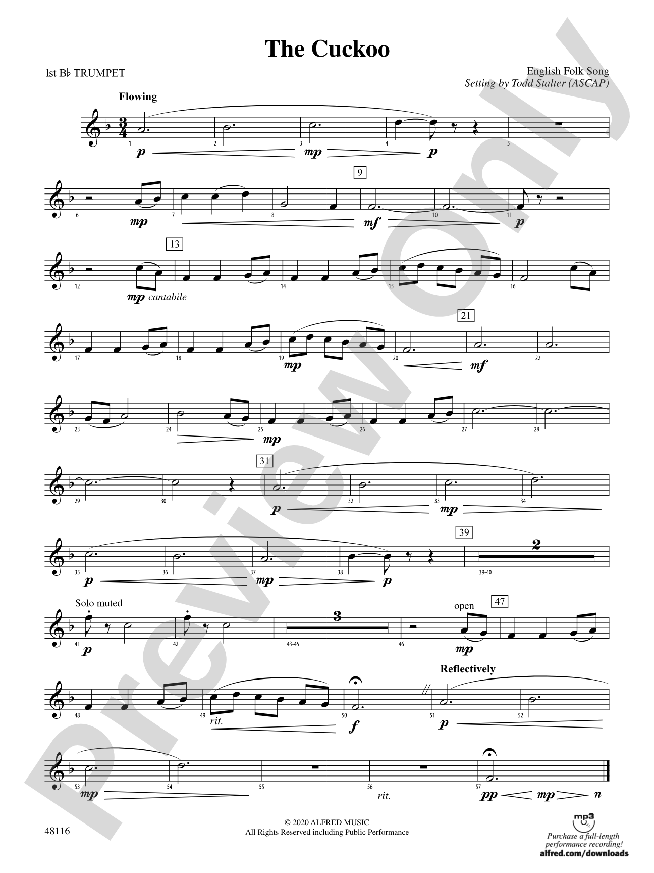 The Cuckoo: 1st B-flat Trumpet