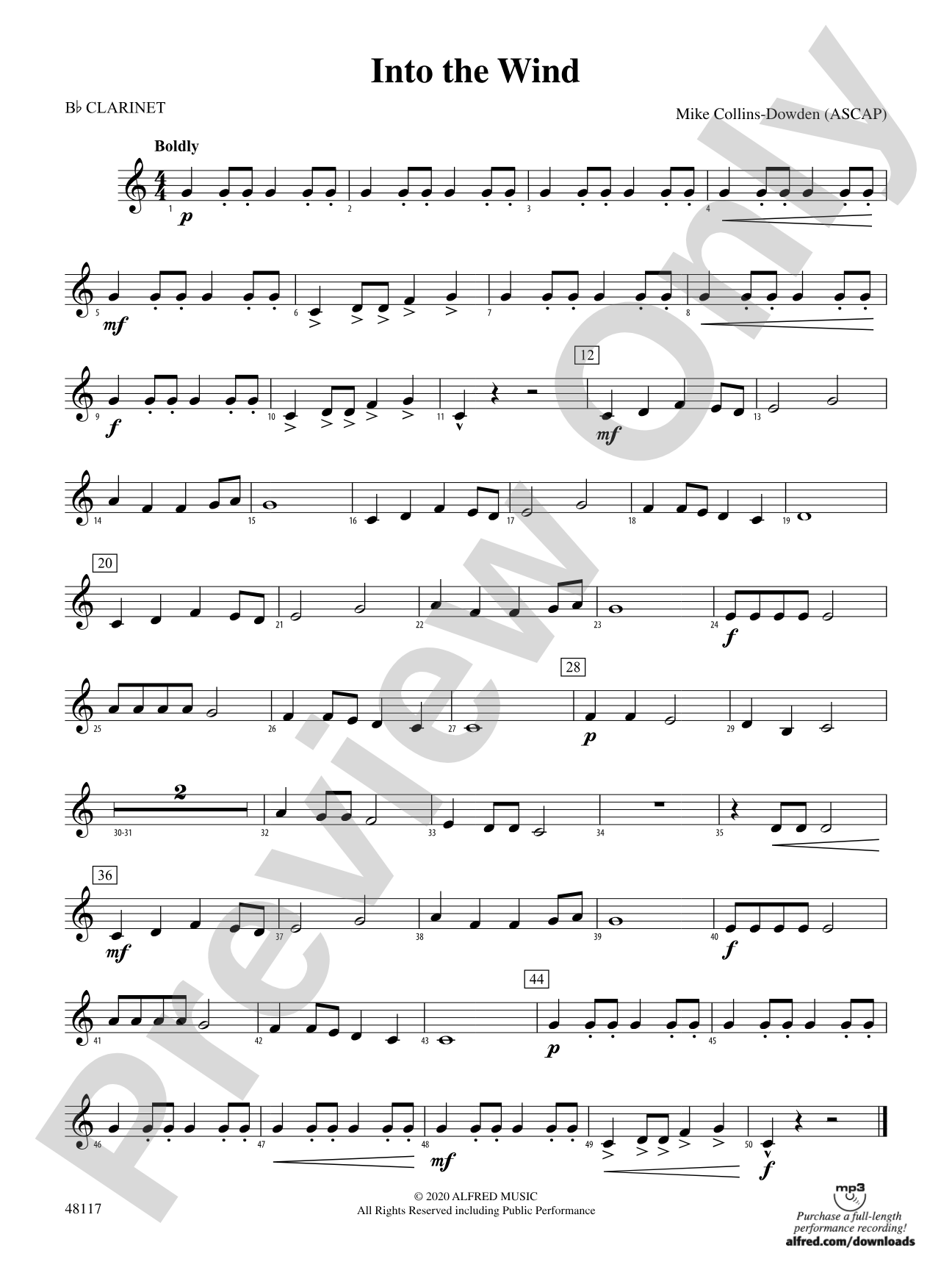 Into the Wind: 1st B-flat Clarinet