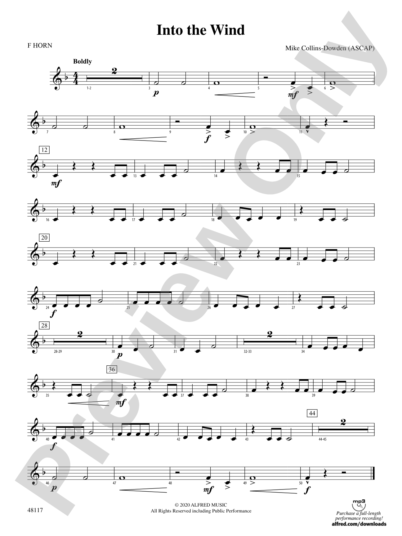 Into the Wind: 1st F Horn