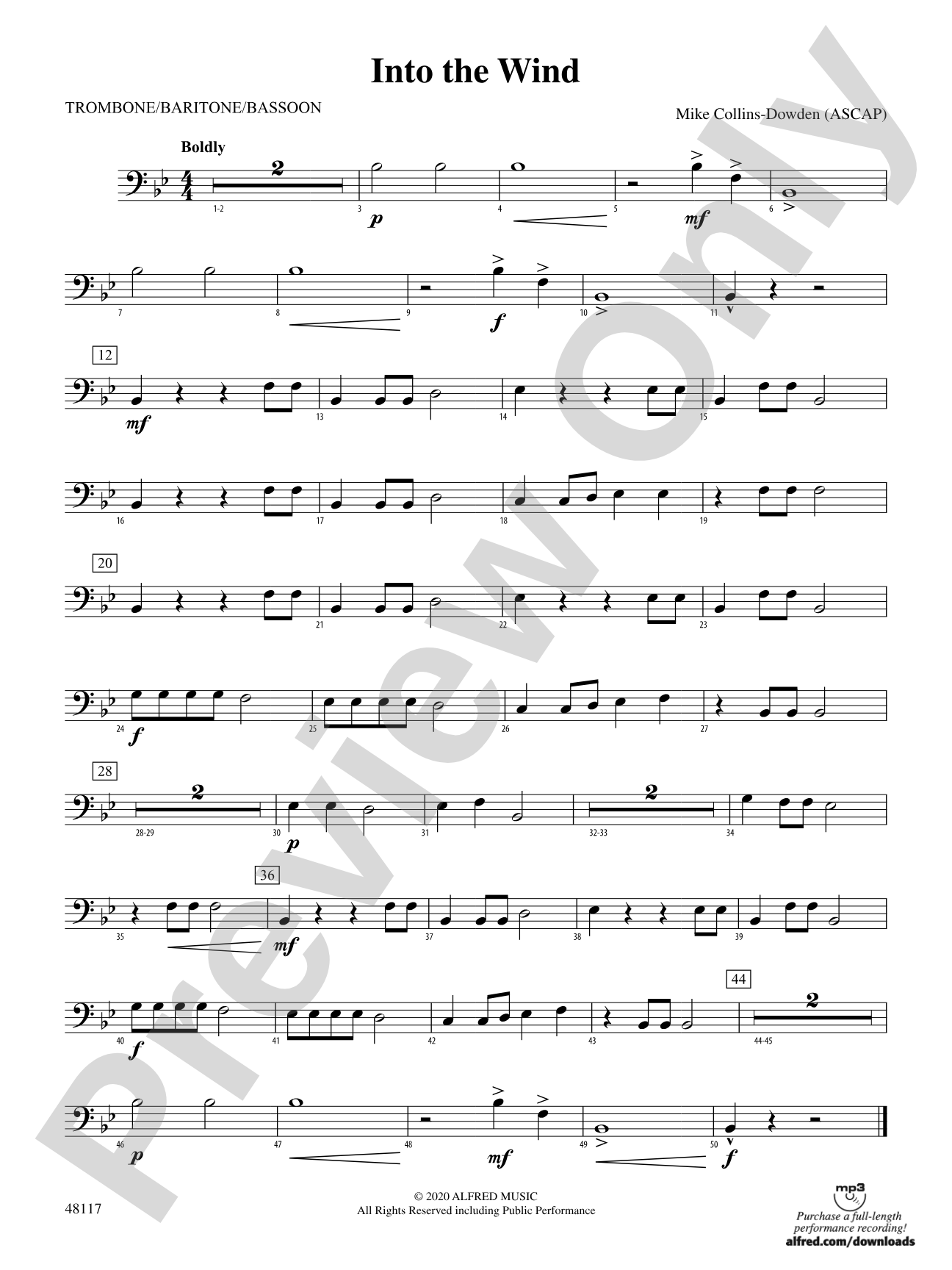 Into the Wind: 1st Trombone