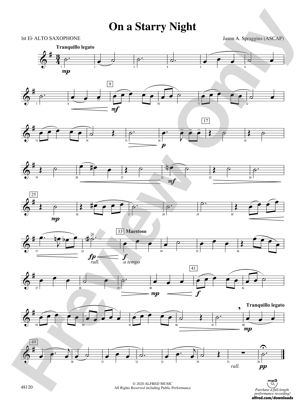 On a Starry Night: E-flat Alto Saxophone