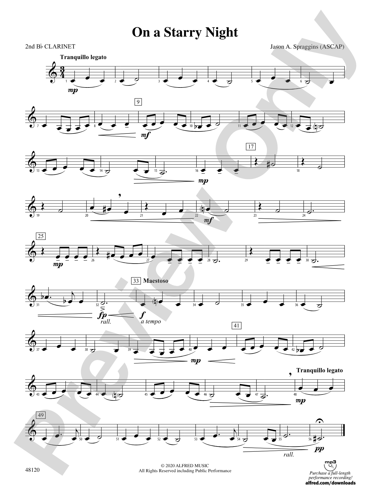 On a Starry Night: 2nd B-flat Clarinet