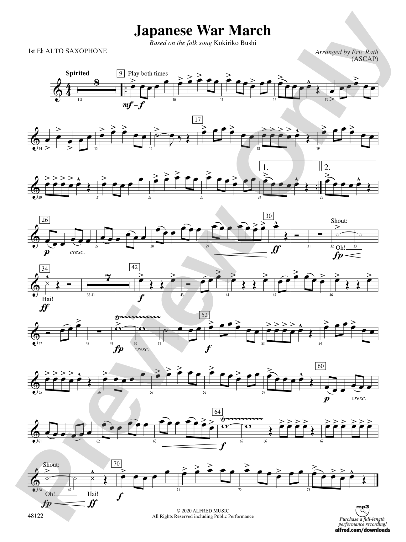 Japanese War March: E-flat Alto Saxophone