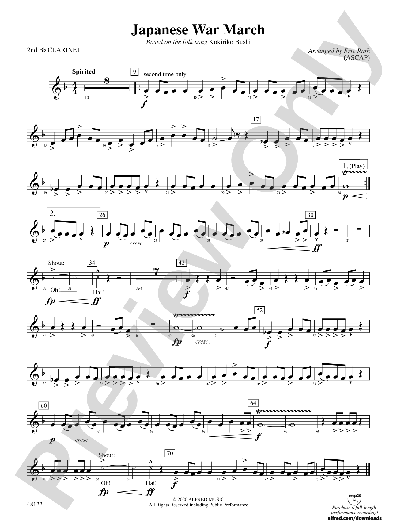 Japanese War March: 2nd B-flat Clarinet