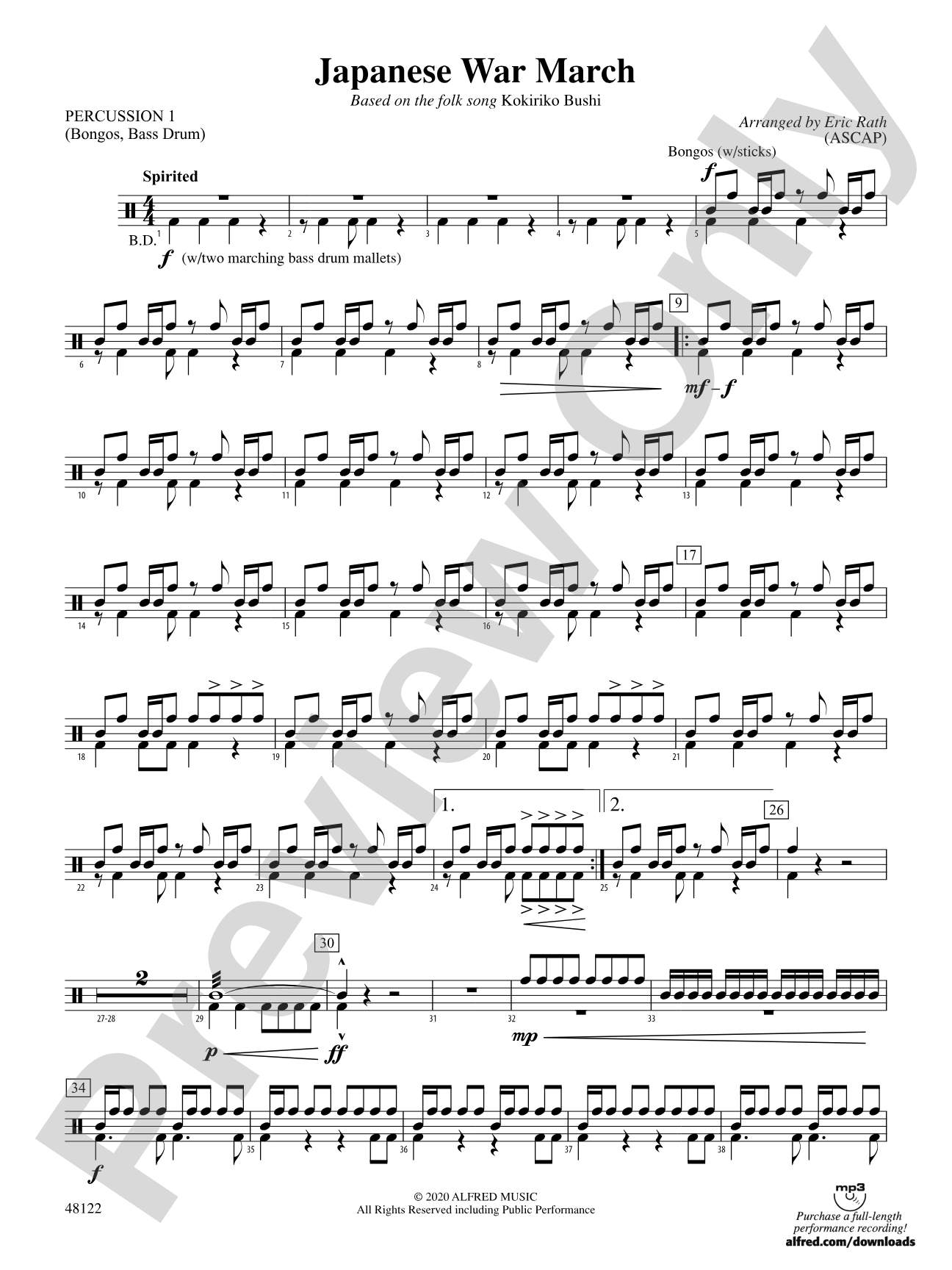 Japanese War March: 1st Percussion