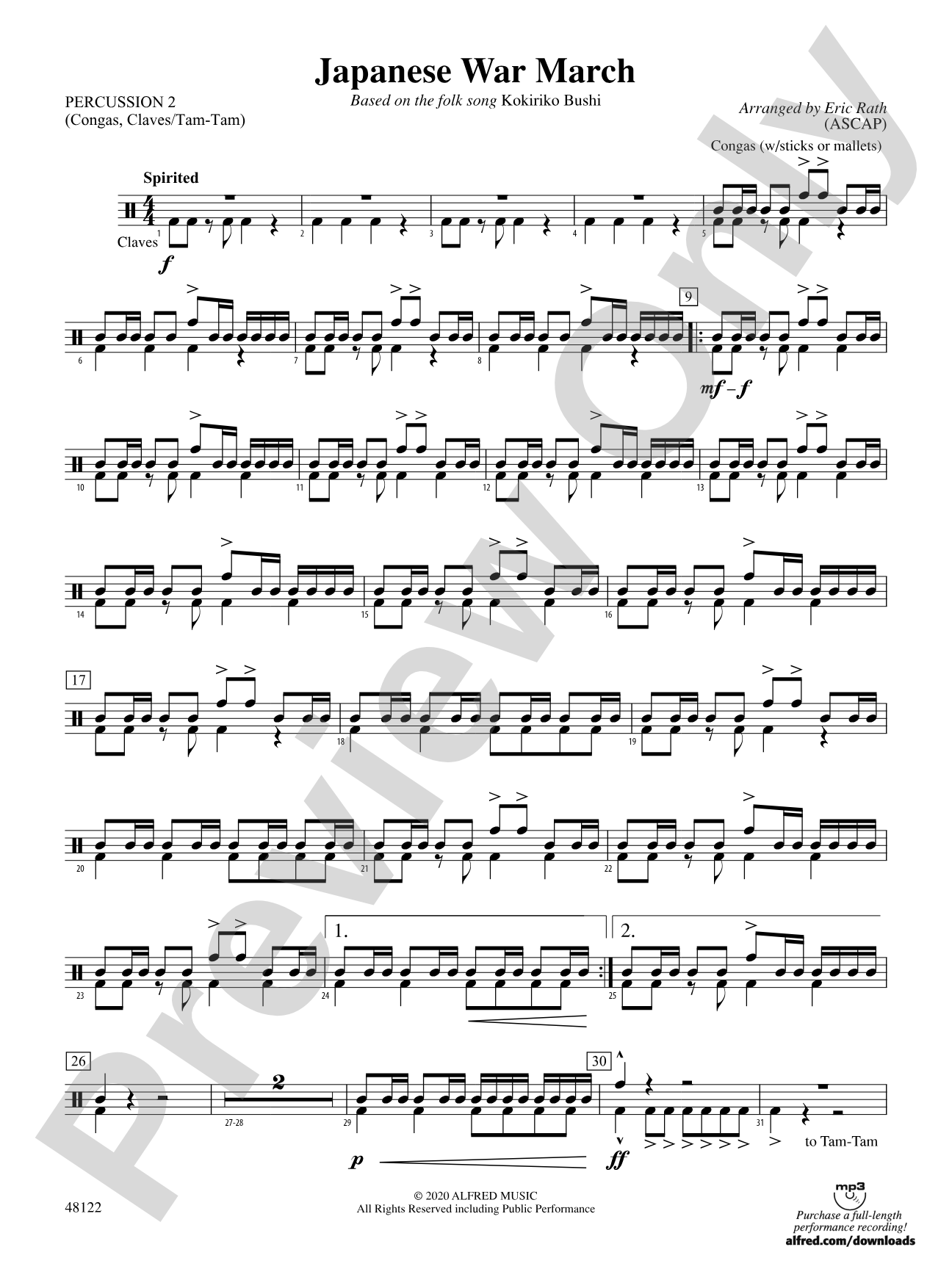 Japanese War March: 2nd Percussion