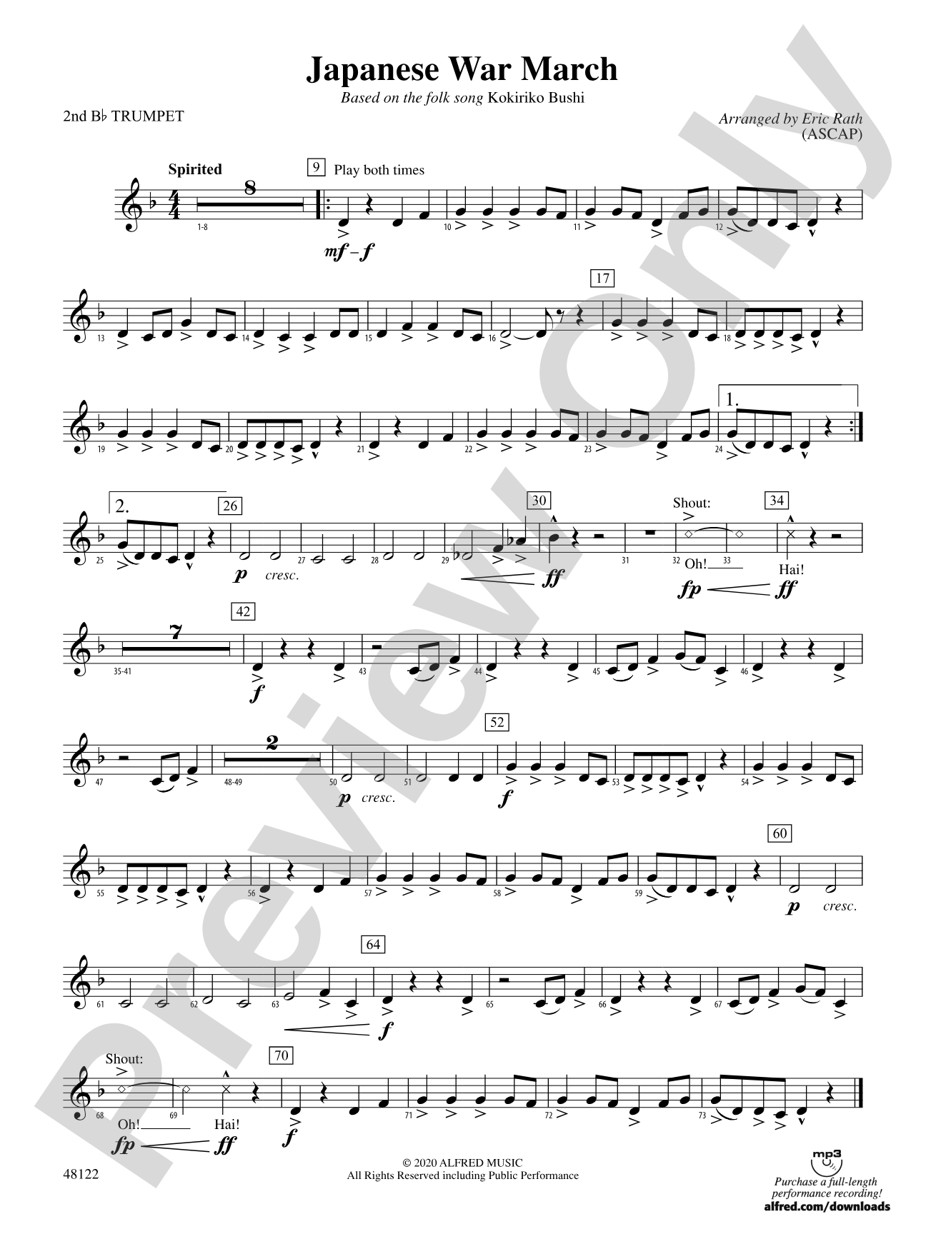 Japanese War March: 2nd B-flat Trumpet