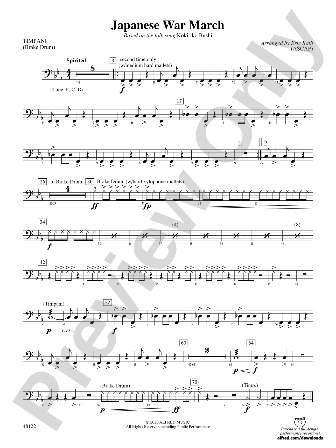 Japanese War March: Timpani