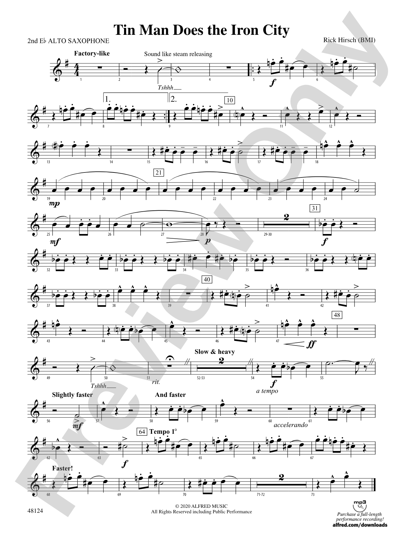 Tin Man Does the Iron City: 2nd E-flat Alto Saxophone